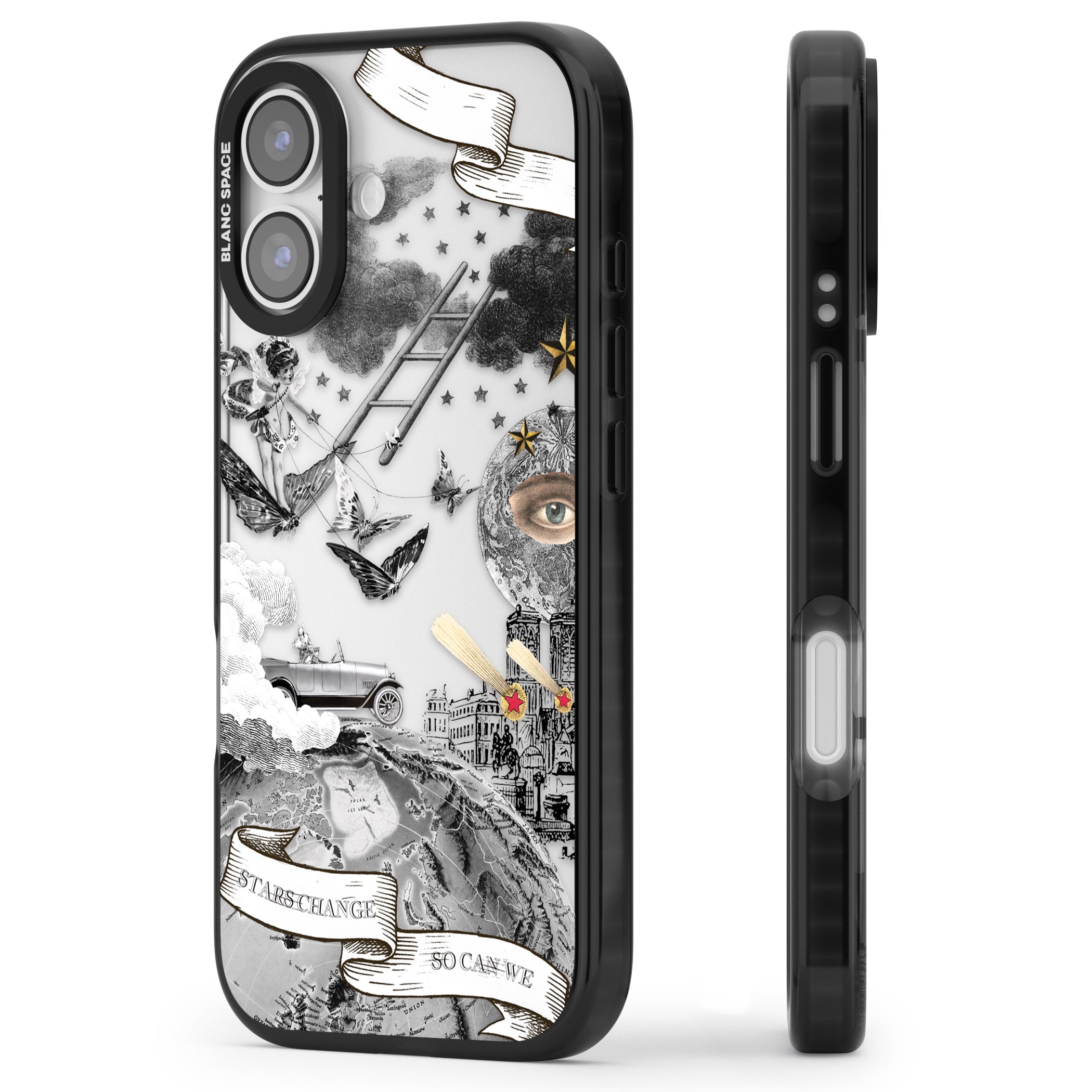 Stars Change So Can We iPhone 17 Impact Black Phone Case Side Profile