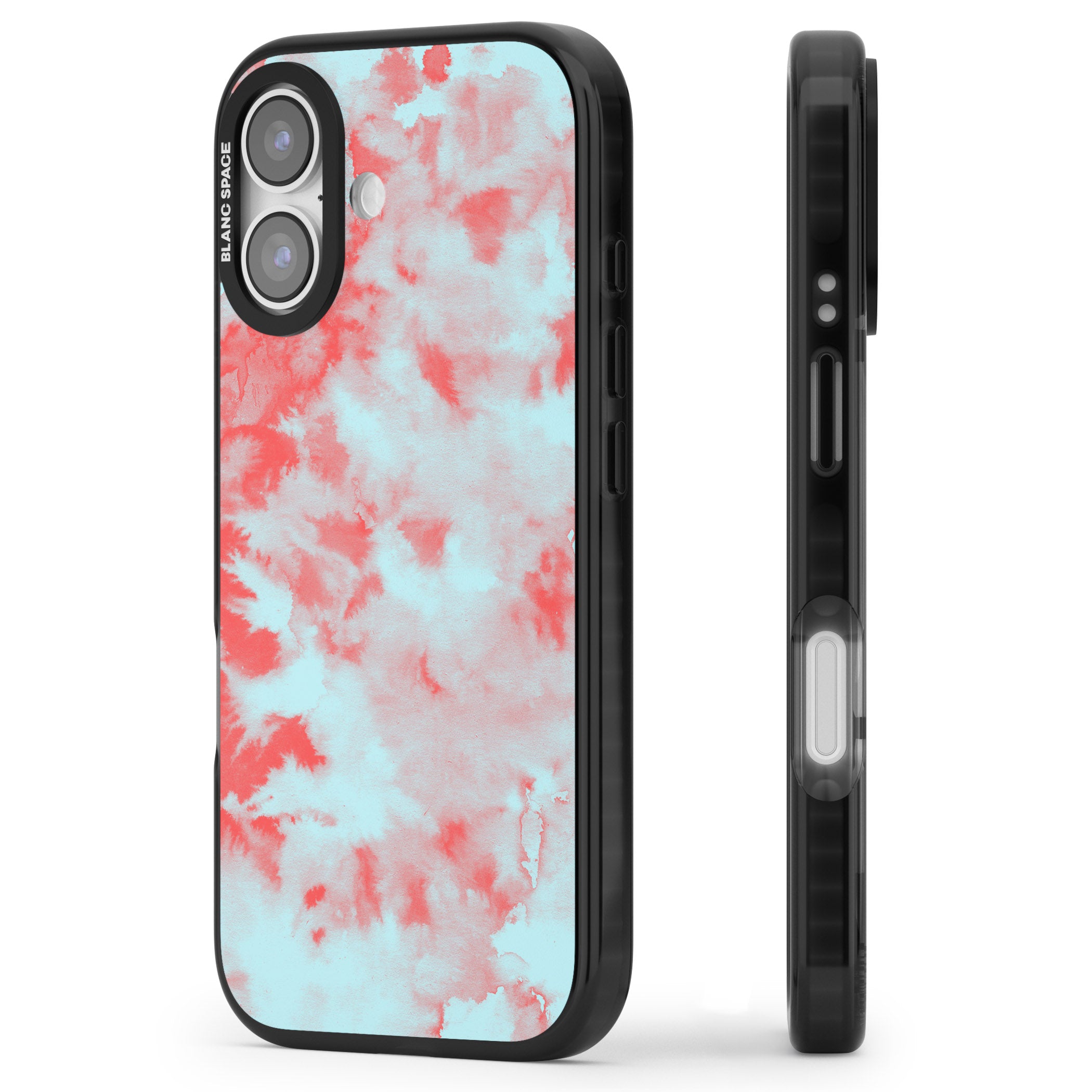Red & Blue Acid Cloud iPhone 17 Impact Black Phone Case Side Profile