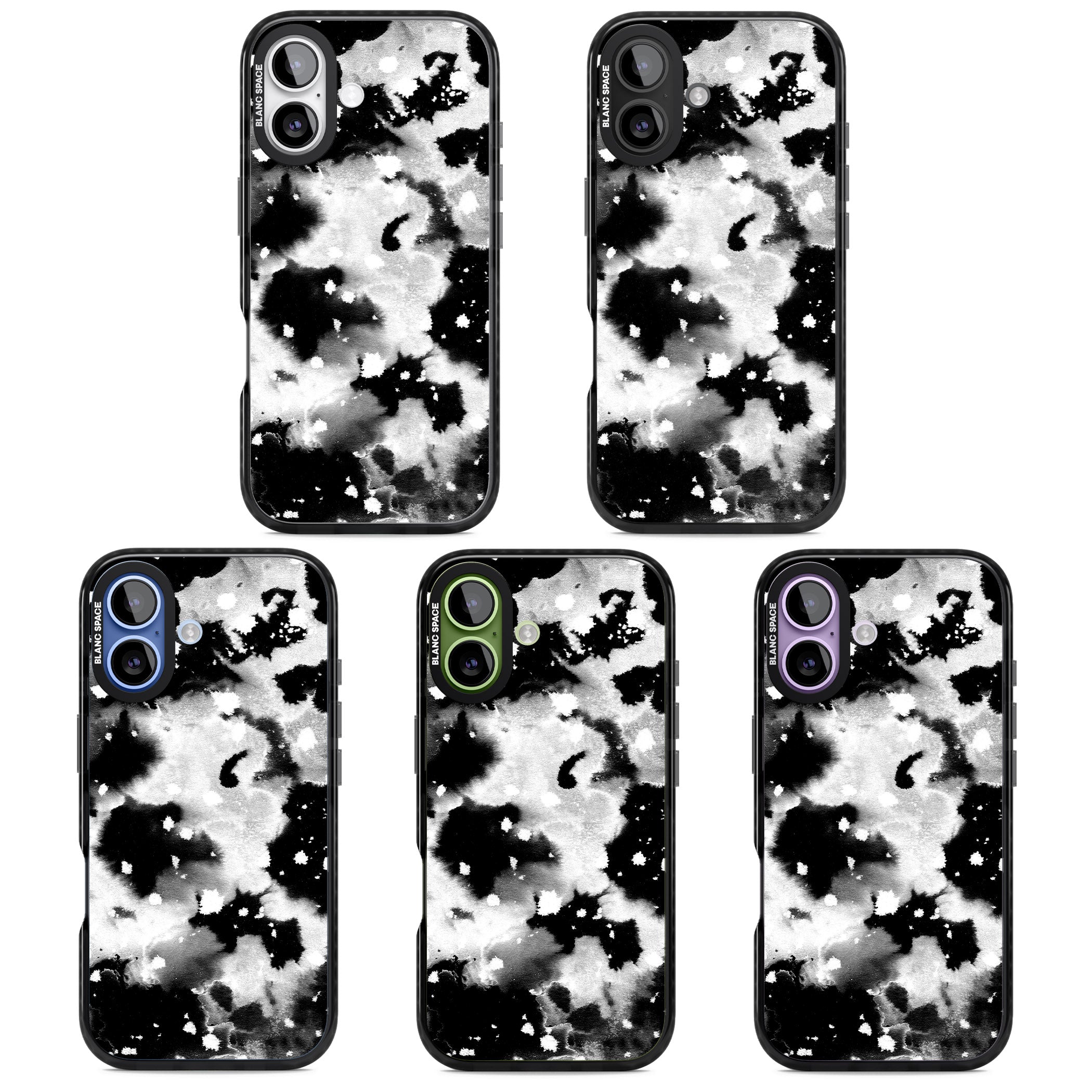 Acid Wash Ink Cloud iPhone 17 Impact Black Phone Case APT Impact Protection