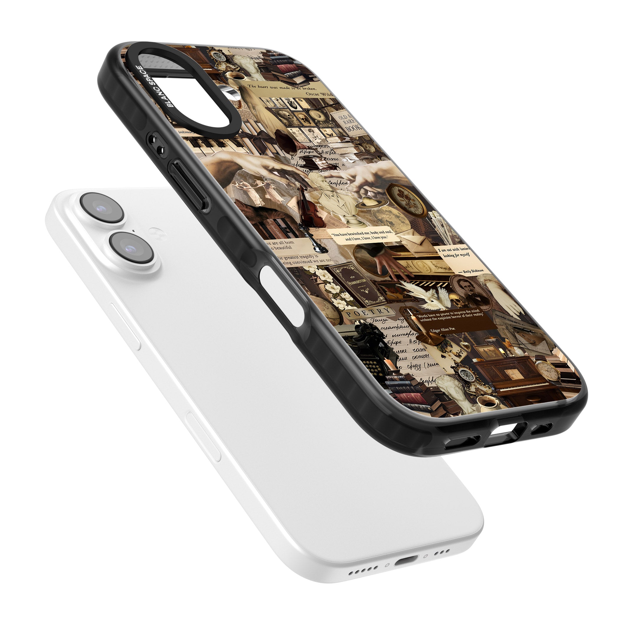 Antique Collage iPhone 17 Impact Black Phone Case Colours