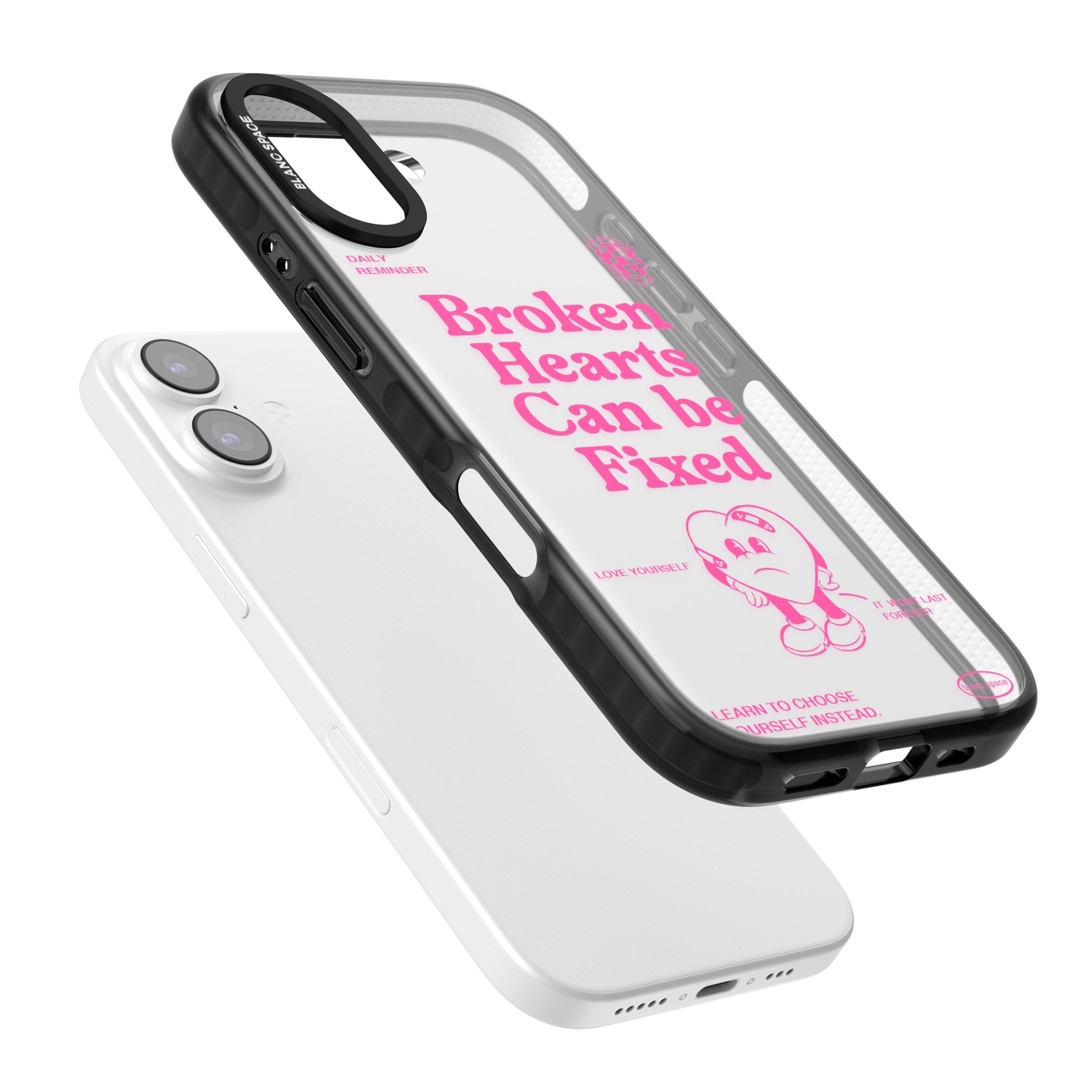 Broken Hearts Can Be Fixed iPhone 17 Impact Black Phone Case Colours