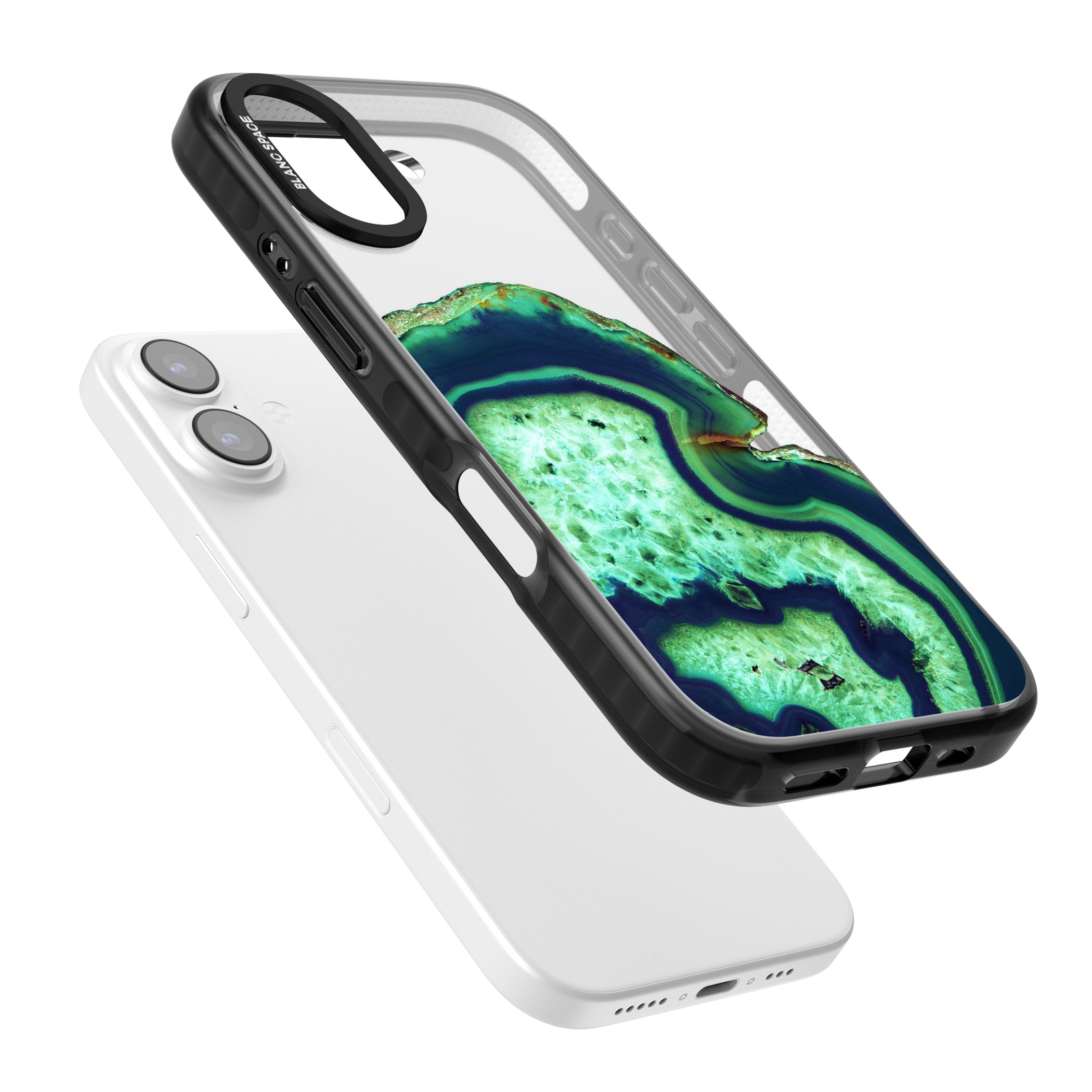 Emerald Agate Slice iPhone 17 Impact Black Phone Case Colours