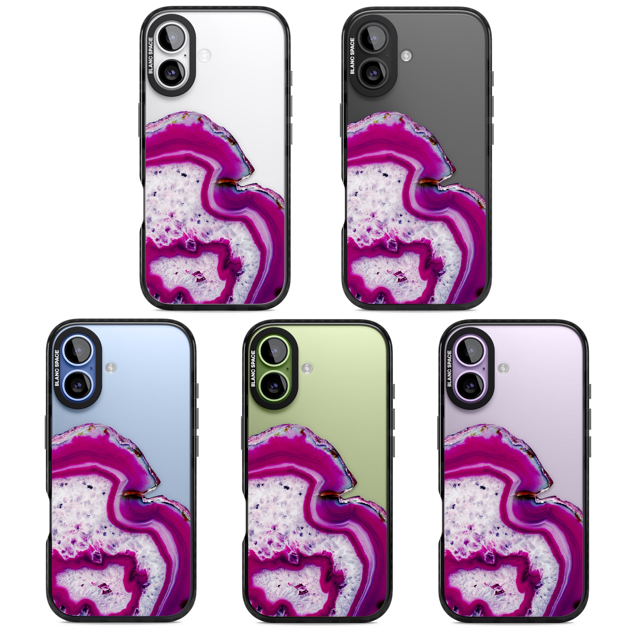 Violet Crystal Agate iPhone 17 Impact Black Phone Case APT Impact Protection