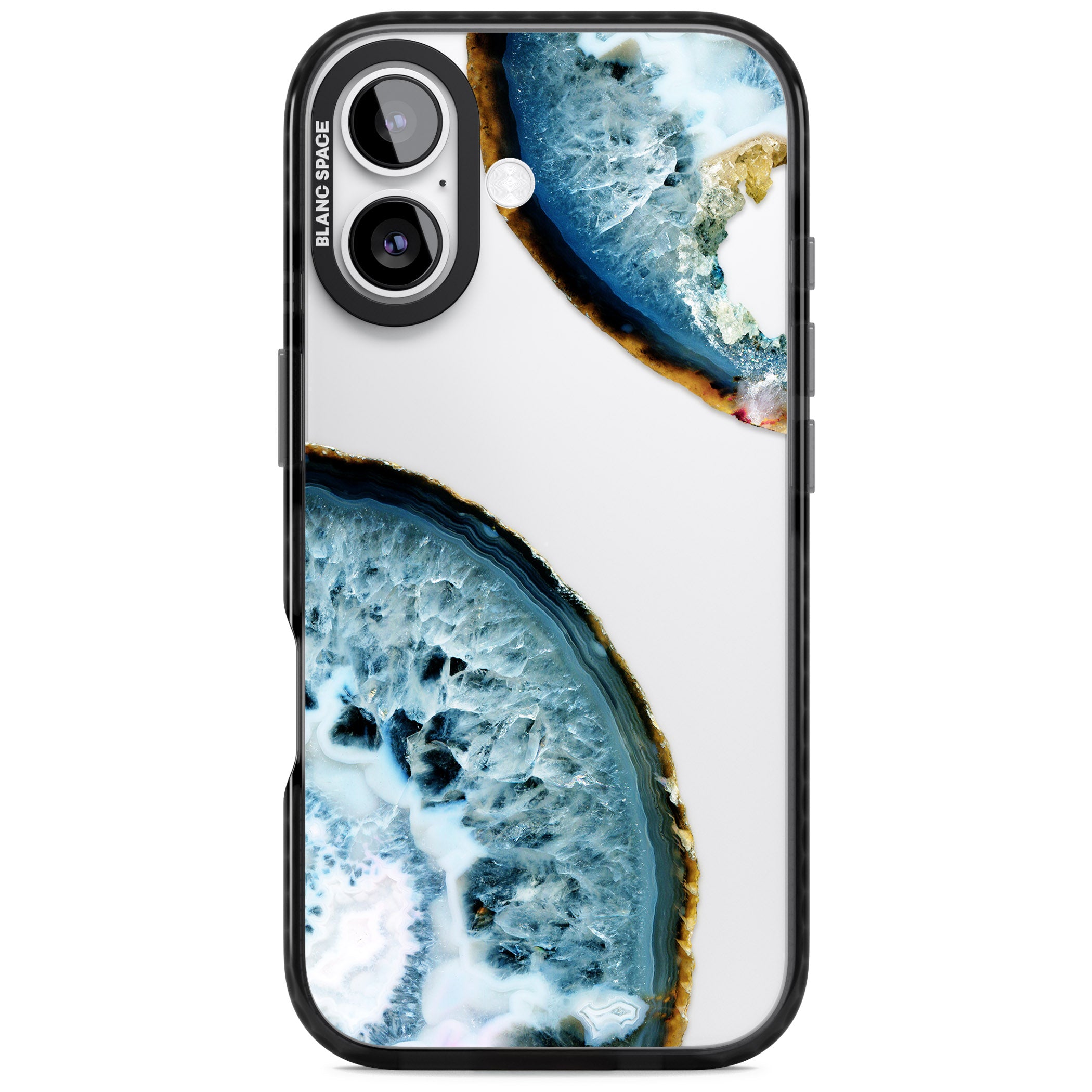 Blue Agate Slice iPhone 17 Impact Black Phone Case