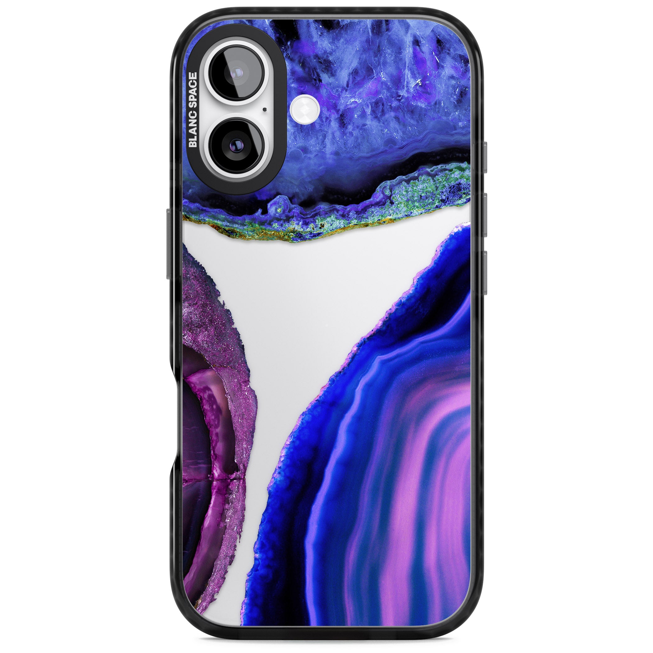 Violet Agate Slice iPhone 17 Impact Black Phone Case