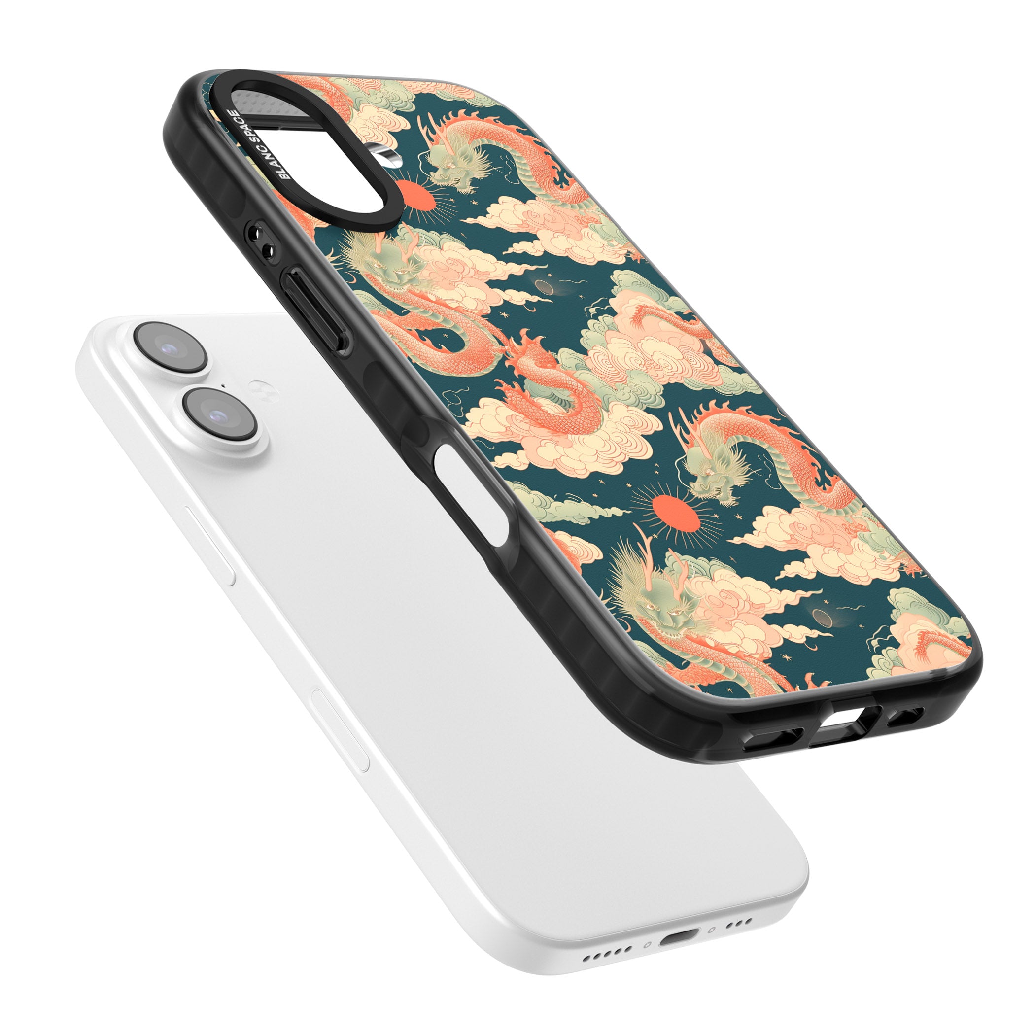 Chinese Dragons Clouds iPhone 17 Impact Black Phone Case Colours