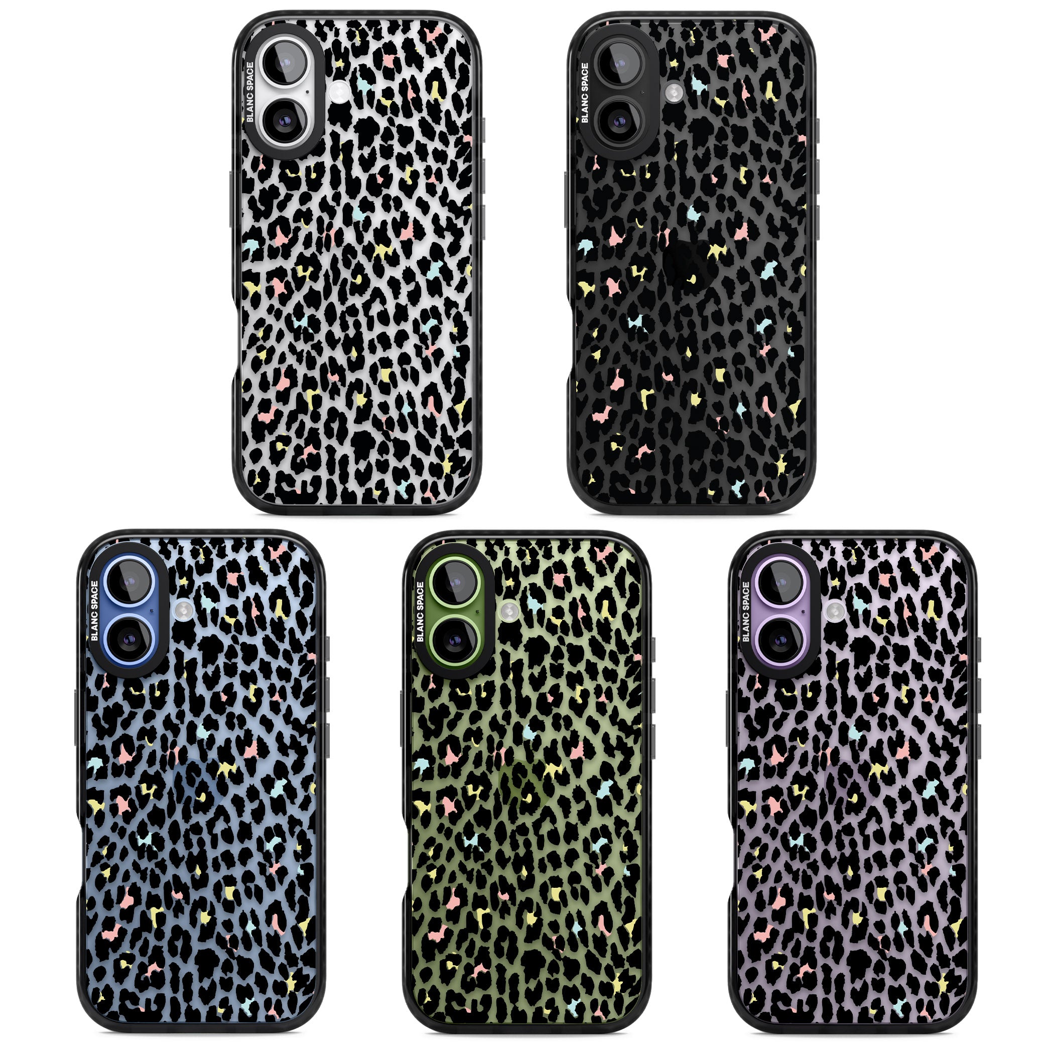 Pastel Leopard Print iPhone 17 Impact Black Phone Case APT Impact Protection