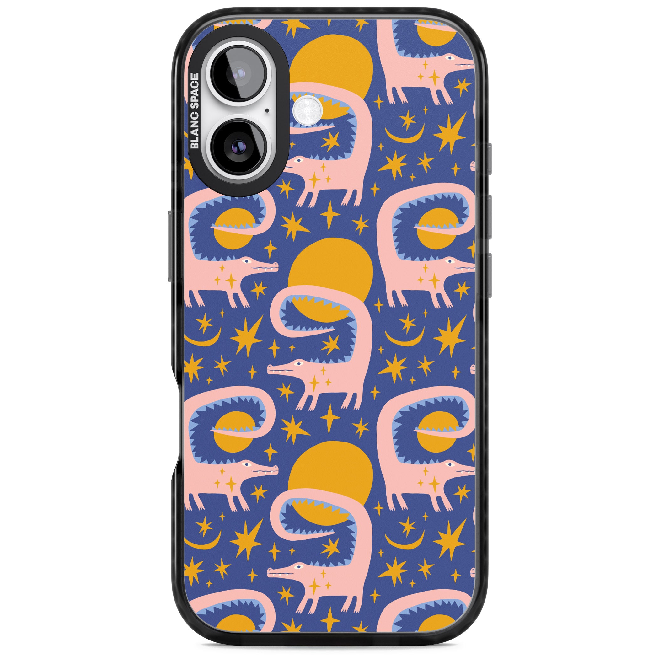 Sun Croc Pattern iPhone 17 Impact Black Phone Case