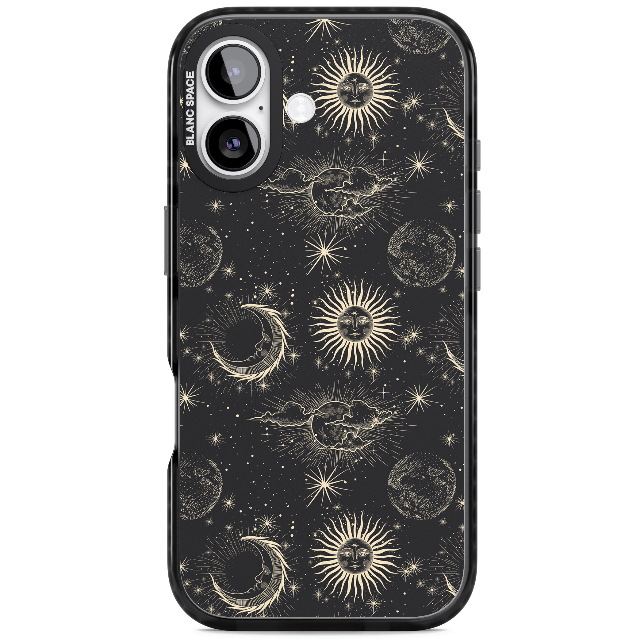 Suns & Moons Celestial Night iPhone 17 Impact Black Phone Case