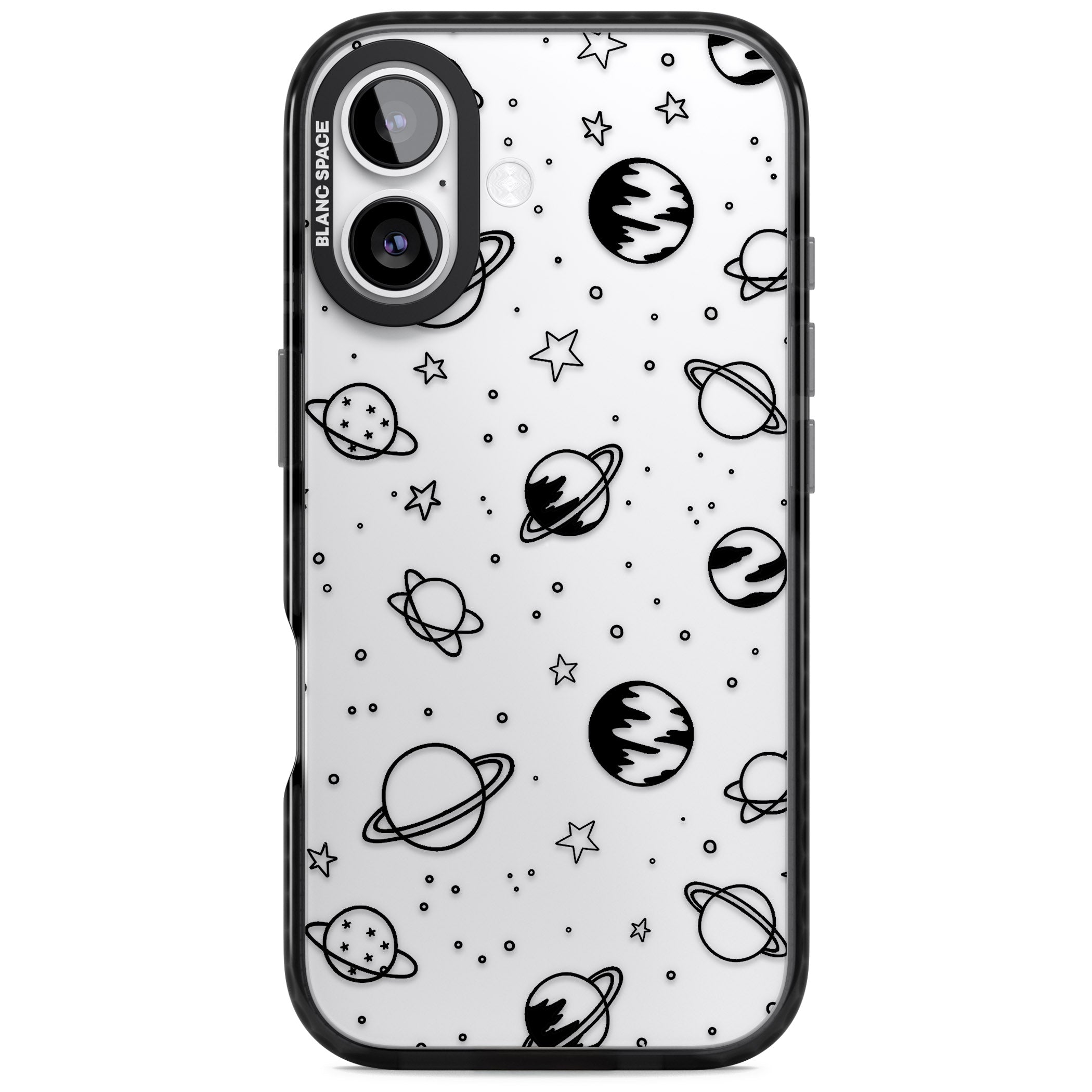 Cosmic Sketch Black Clear iPhone 17 Impact Black Phone Case