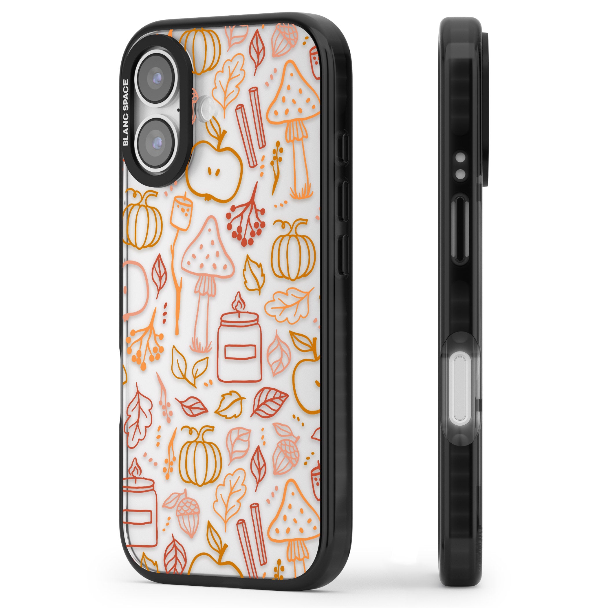 Autumn Line Pattern iPhone 17 Impact Black Phone Case Side Profile
