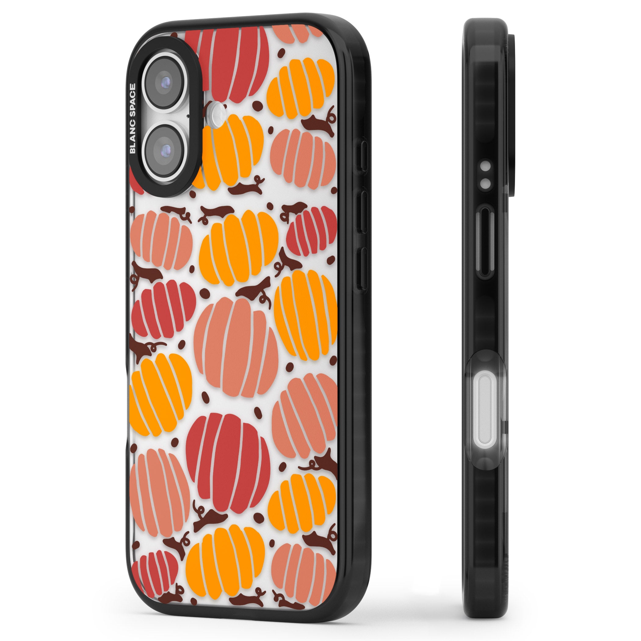 Autumn Pumpkin Patch iPhone 17 Impact Black Phone Case Side Profile