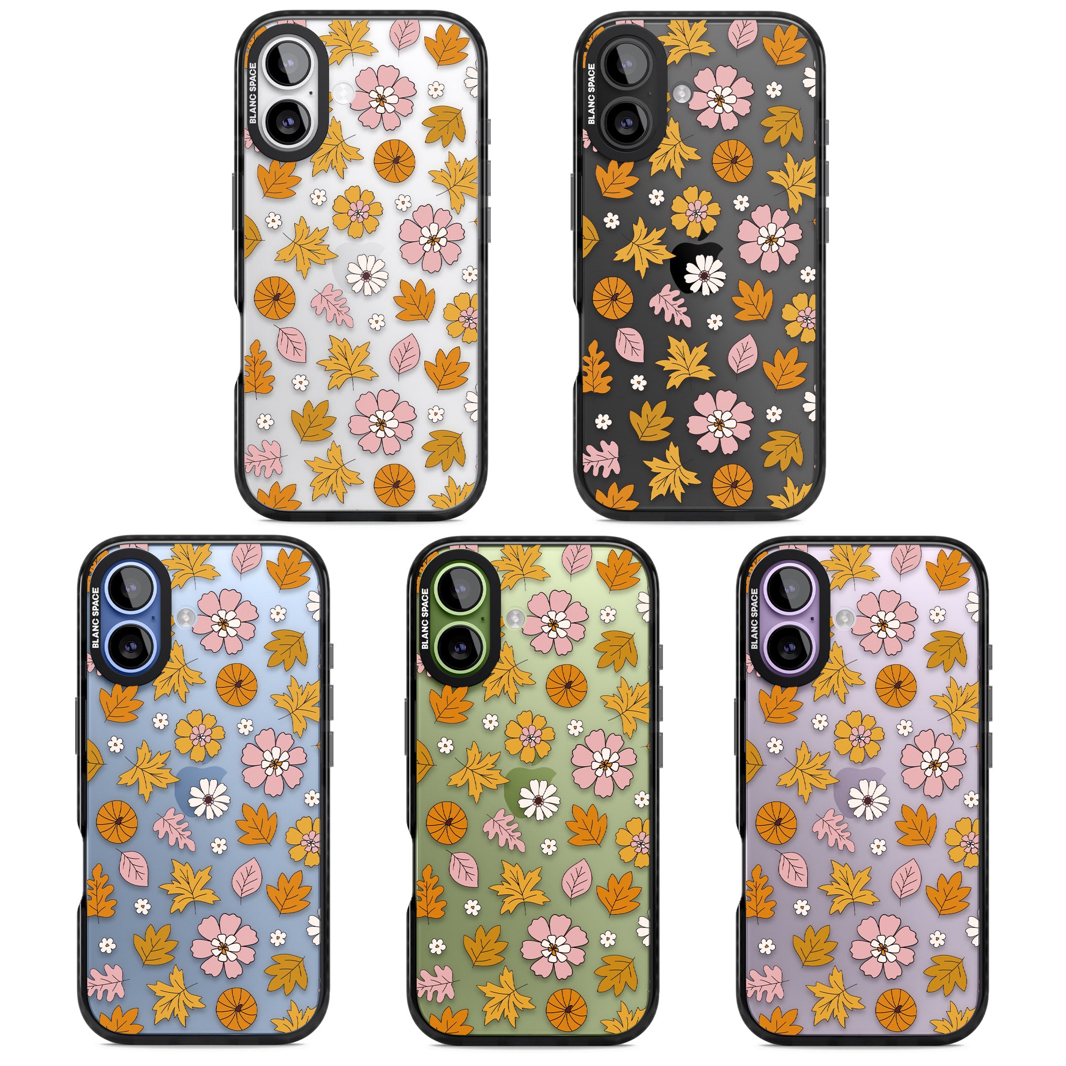 Autumn Leaves And Flowers iPhone 17 Impact Black Phone Case APT Impact Protection