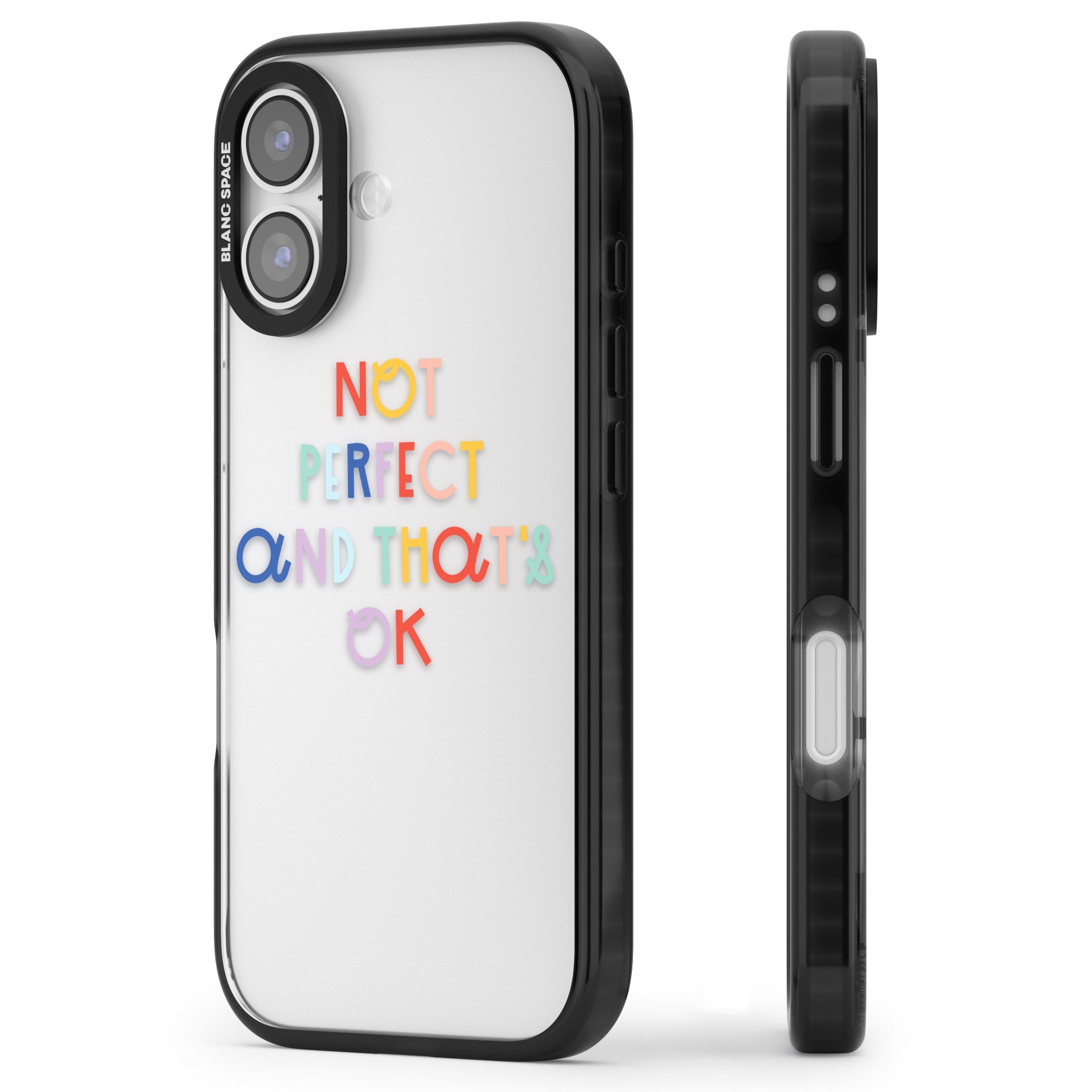 Not Perfect Clear iPhone 17 Impact Black Phone Case Side Profile