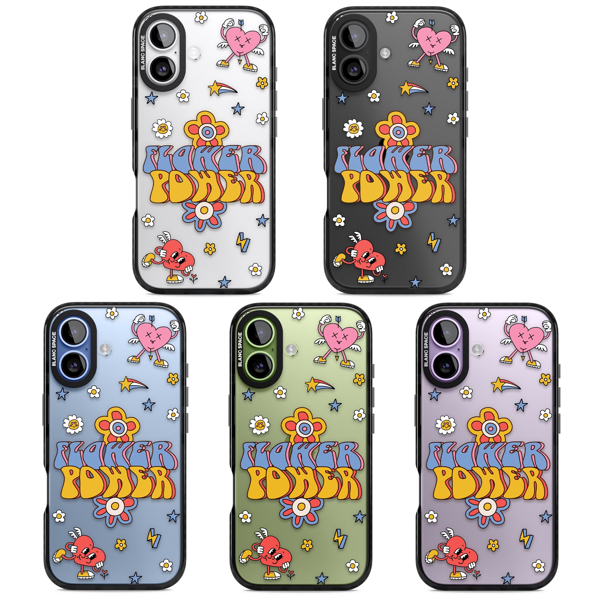 Flower Power iPhone 17 Impact Black Phone Case APT Impact Protection