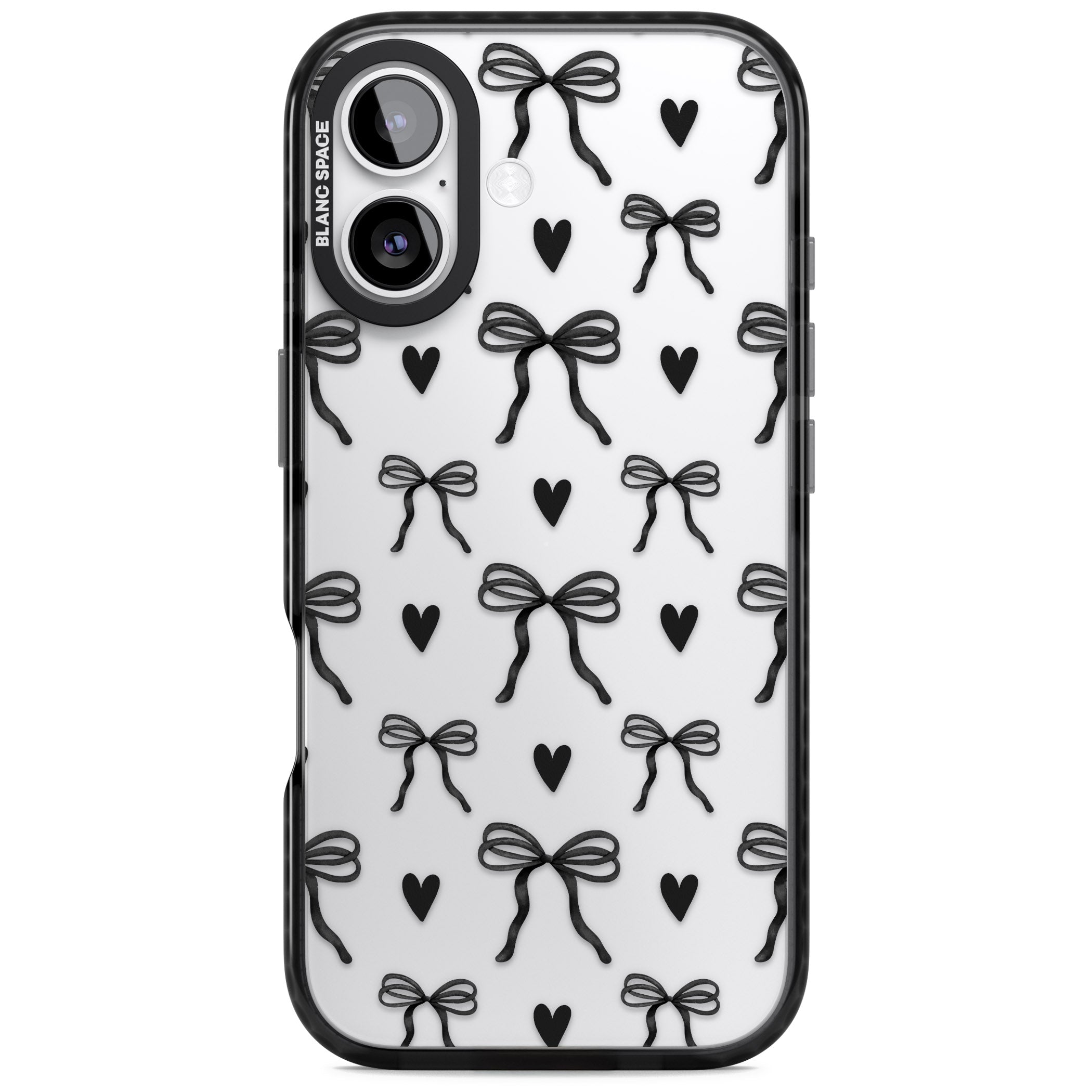 Black Bows & Hearts iPhone 17 Impact Black Phone Case