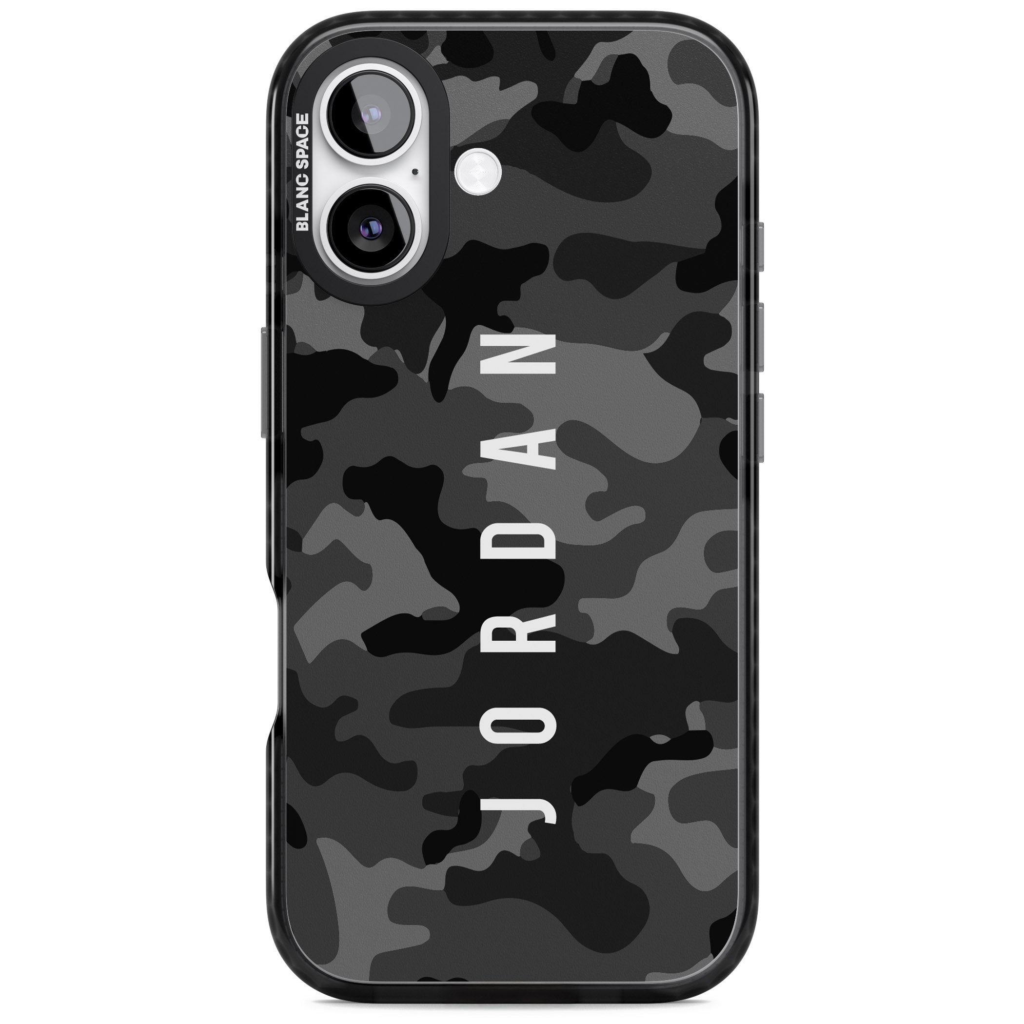 Personalised Black Camouflage Name iPhone 17 Impact Black Phone Case