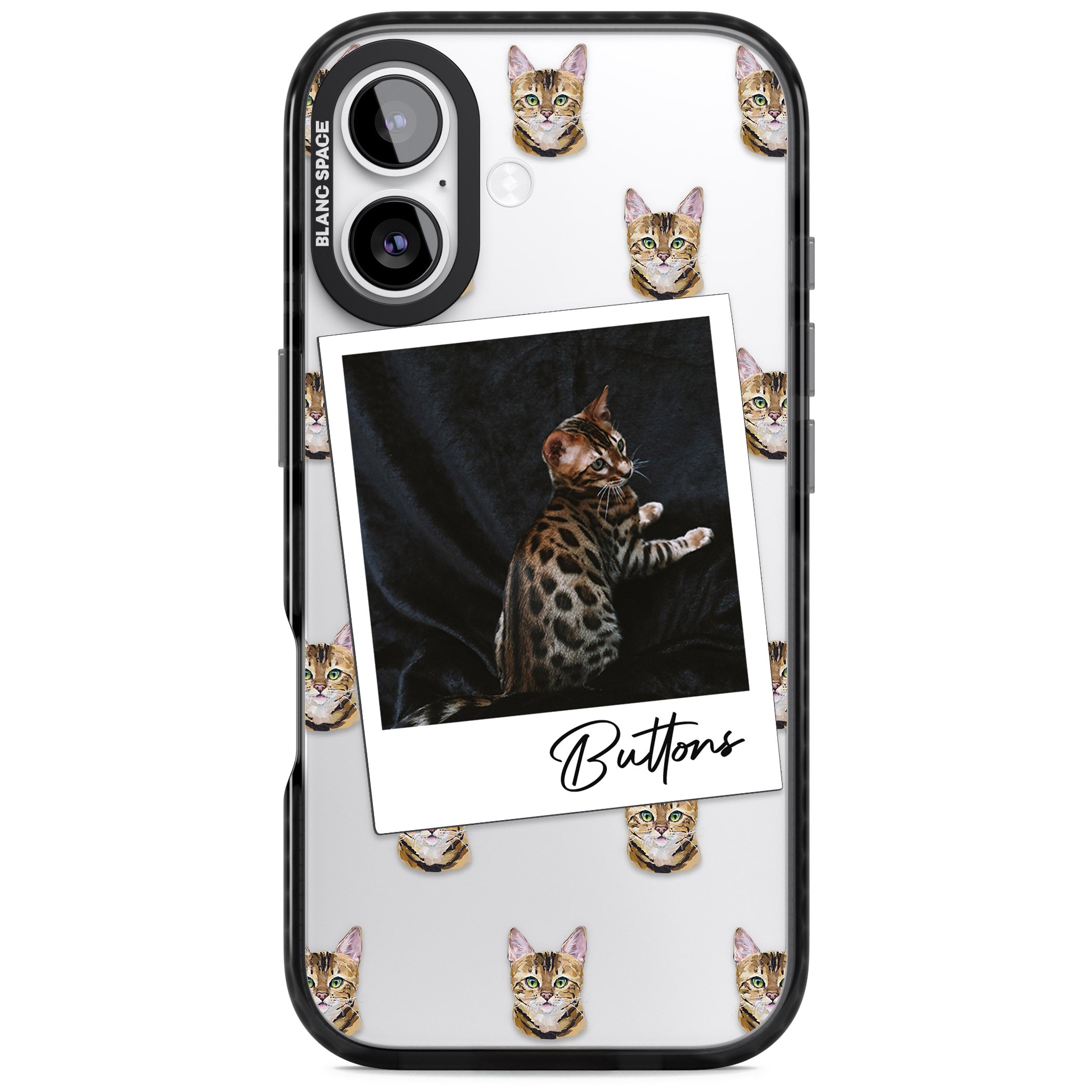 Personalised Bengal Cat Photo iPhone 17 Impact Black Phone Case