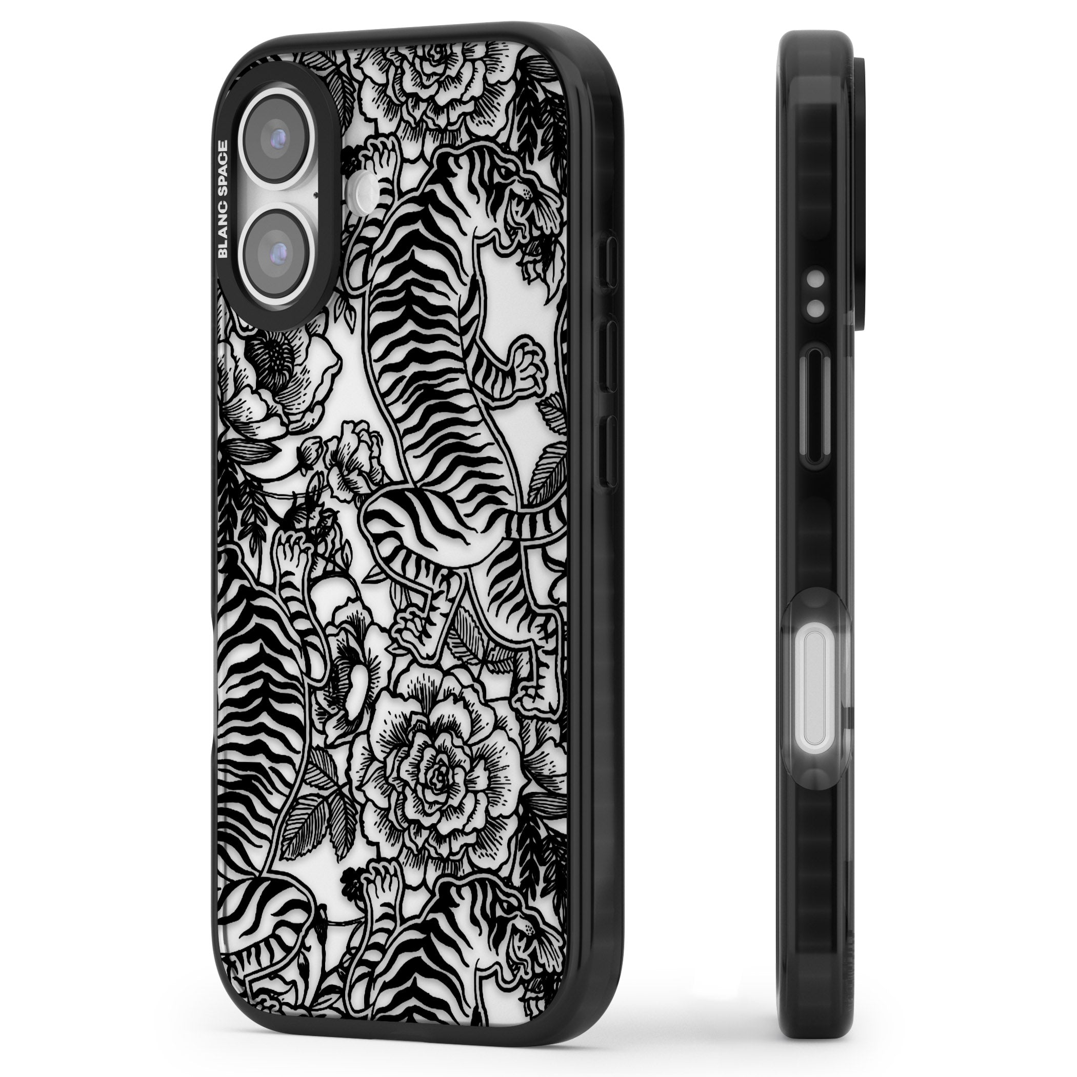 Personalised Chinese Tiger Pattern iPhone 17 Impact Black Phone Case Side Profile