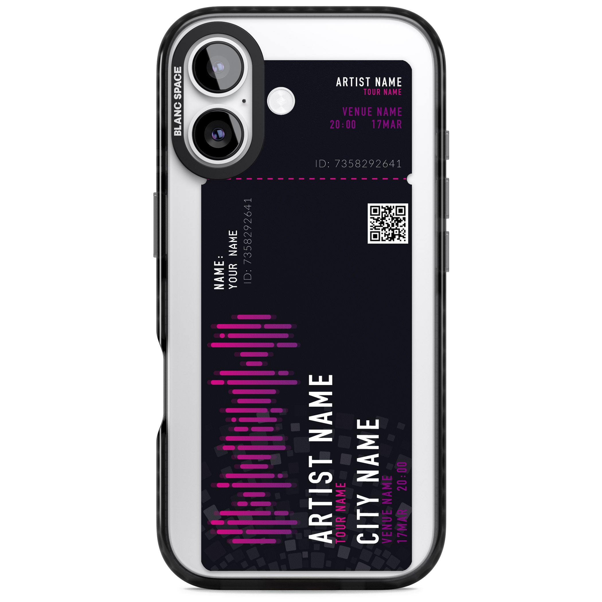 Personalised Concert Ticket iPhone 17 Impact Black Phone Case