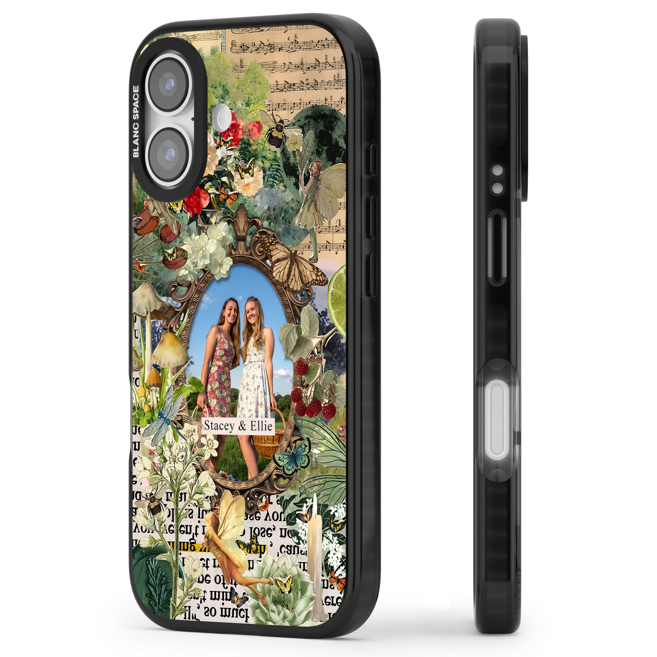 Personalised Cottage Garden Frame iPhone 17 Impact Black Phone Case Side Profile