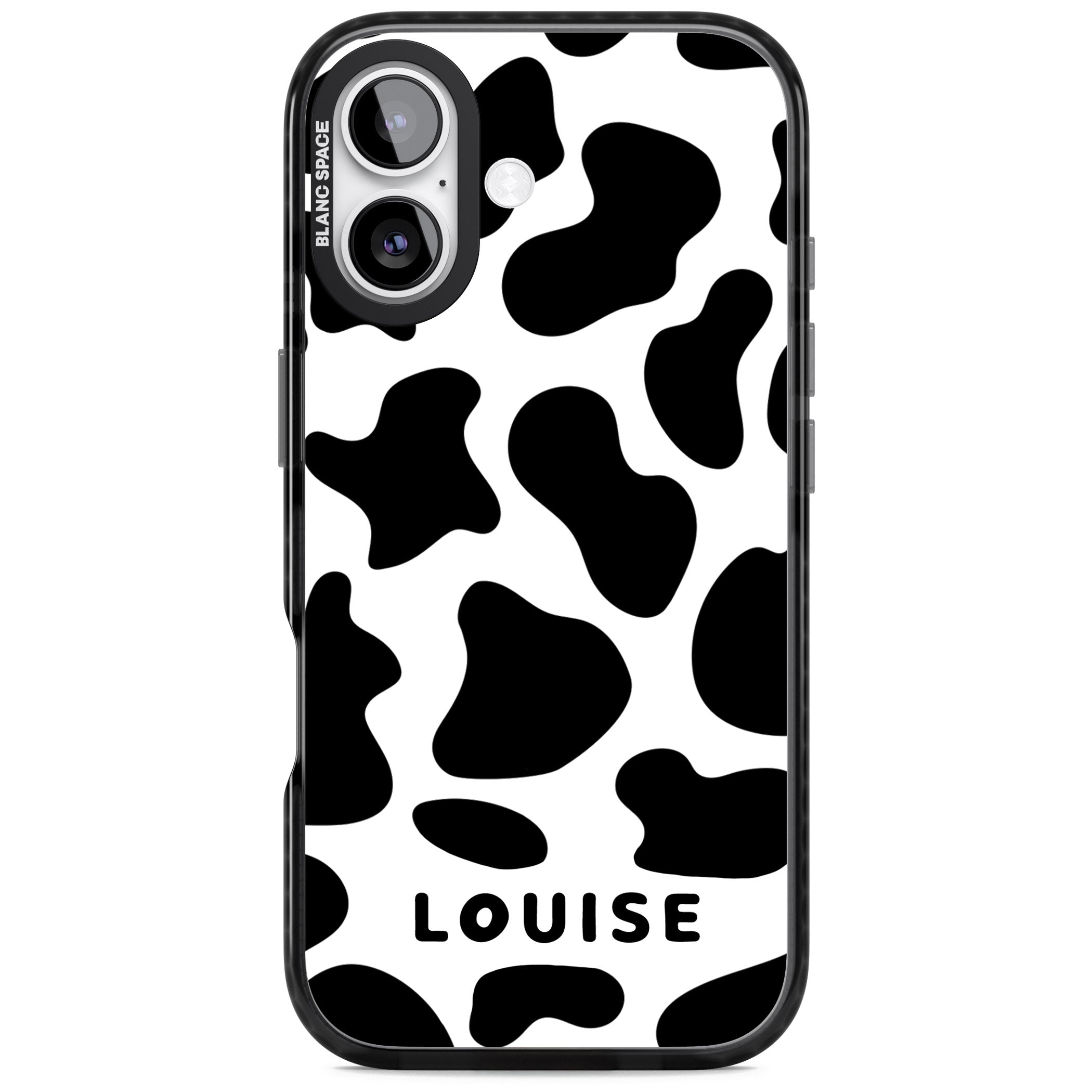 Personalised Cow Print iPhone 17 Impact Black Phone Case