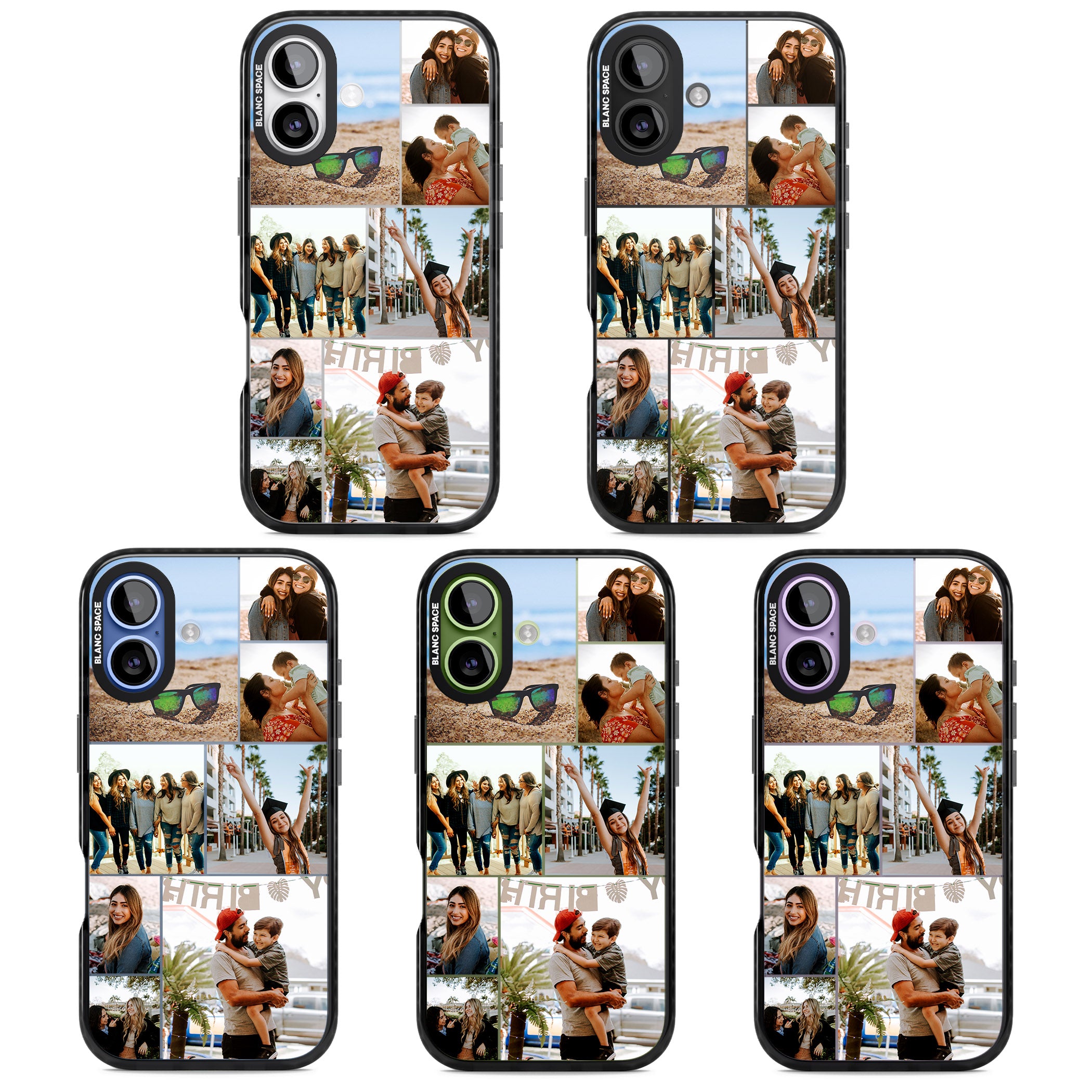 Personalised Photo Grid iPhone 17 Impact Black Phone Case APT Impact Protection