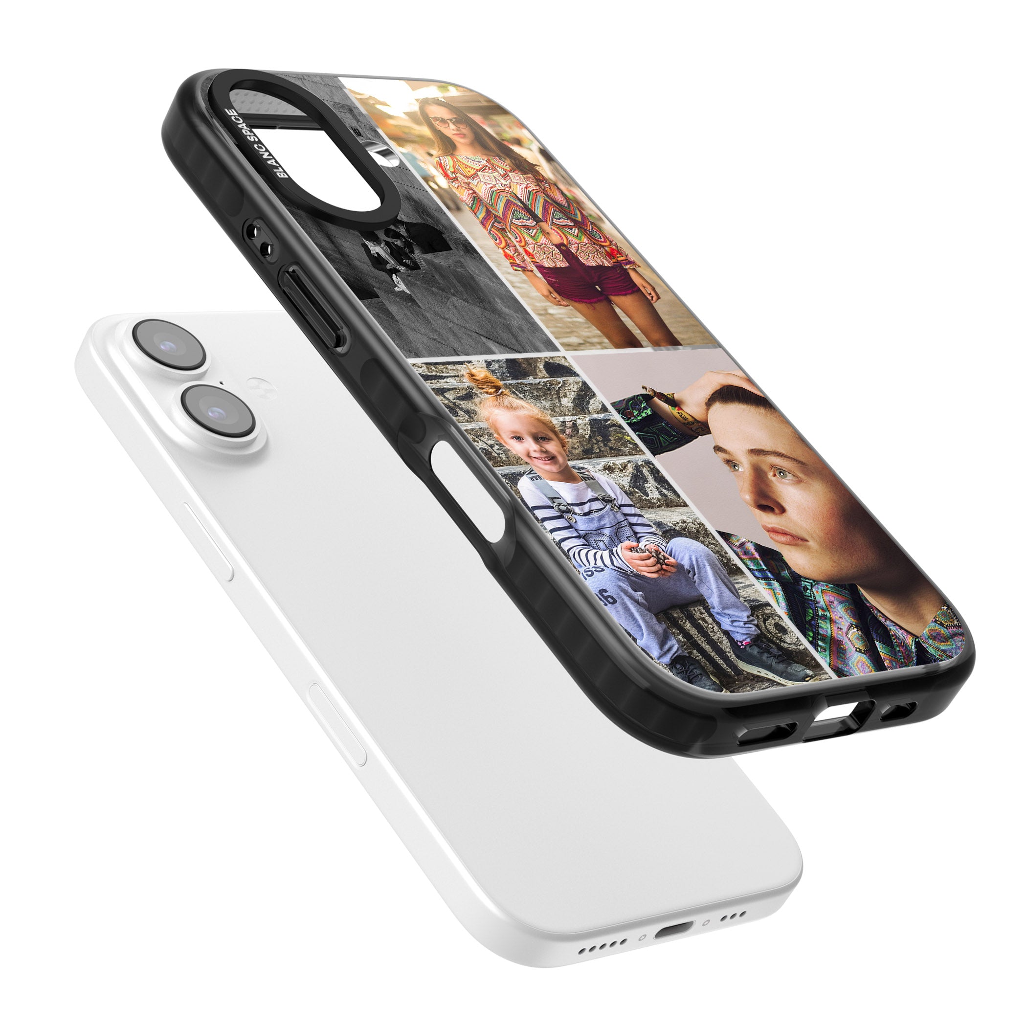 Personalised 4 Photo Grid iPhone 17 Impact Black Phone Case Colours
