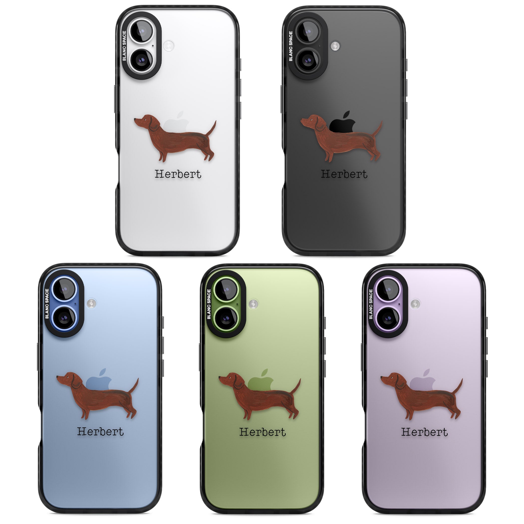 Personalised Sausage Dog iPhone 17 Impact Black Phone Case APT Impact Protection