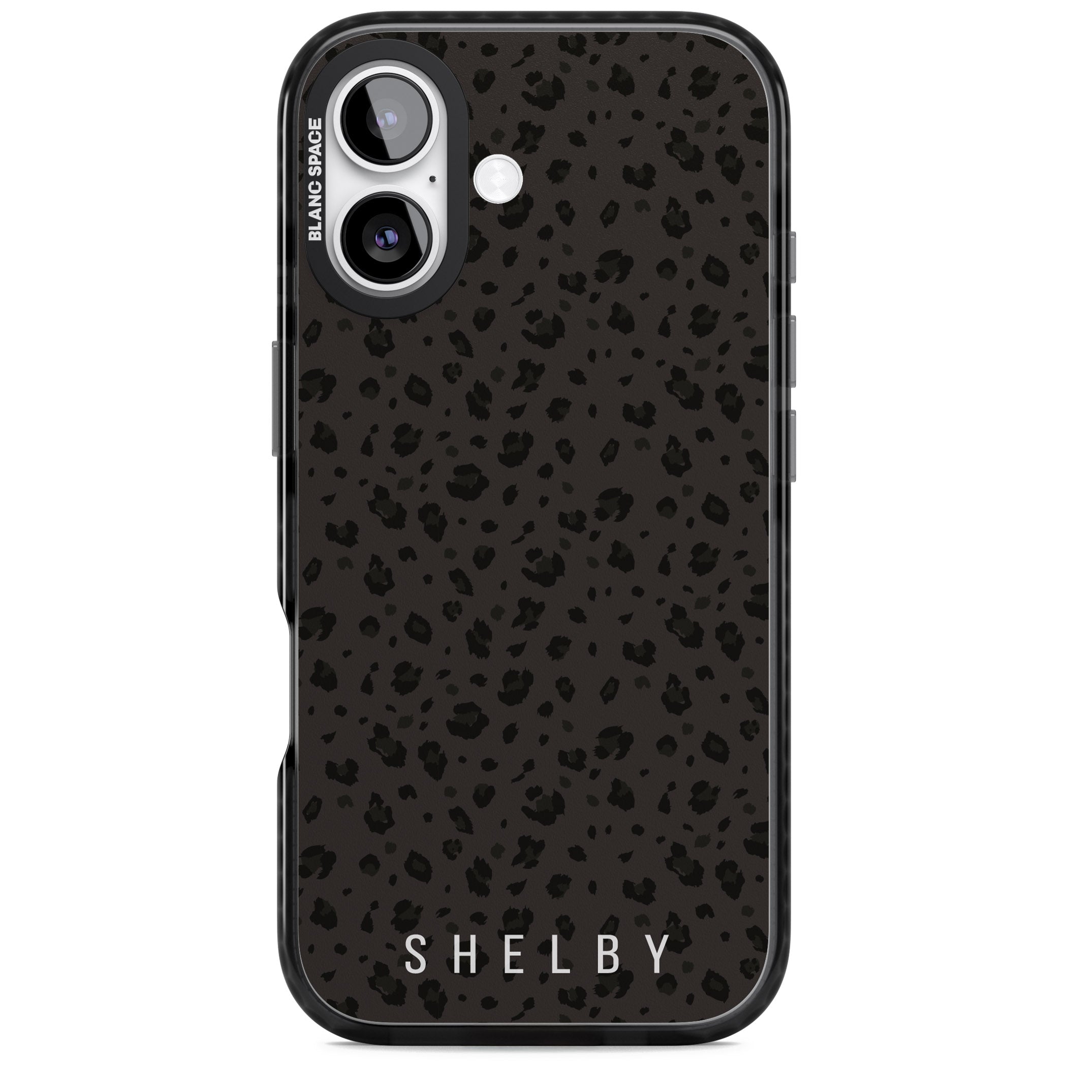 Personalised Dark Leopard Lettering iPhone 17 Impact Black Phone Case