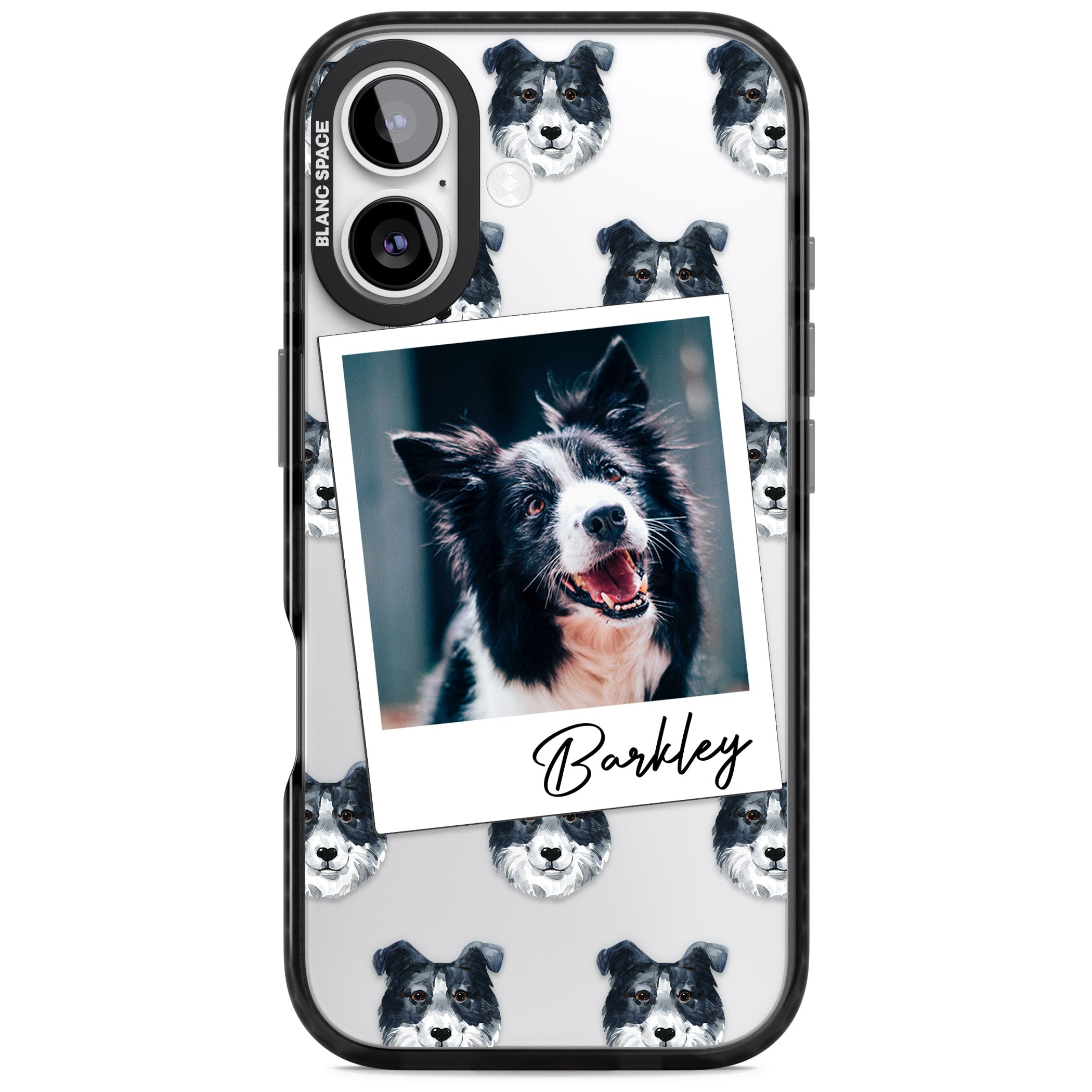 Personalised Border Collie Instant Camera Photo iPhone 17 Impact Black Phone Case