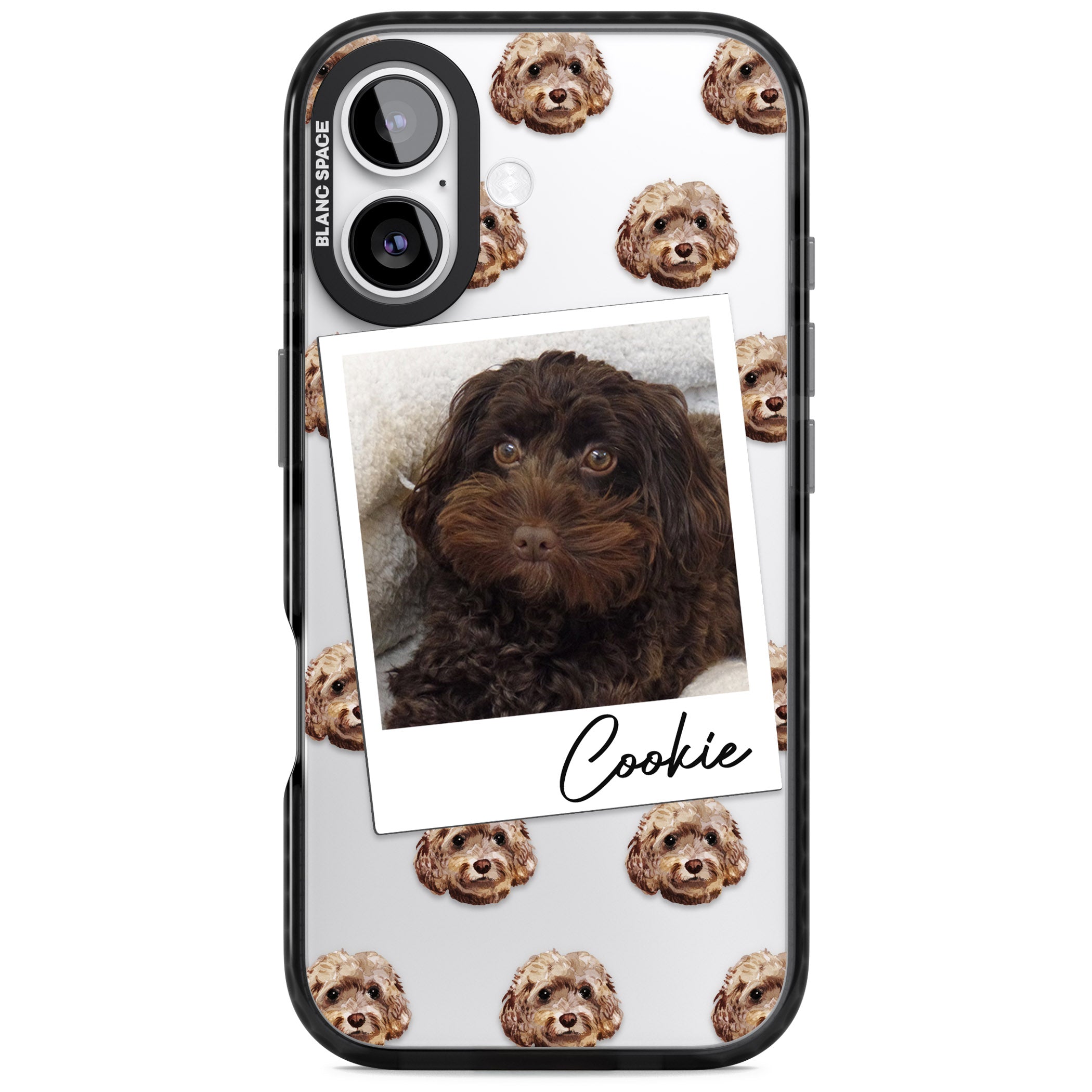 Personalised Brown Cockapoo Instant Camera Photo iPhone 17 Impact Black Phone Case