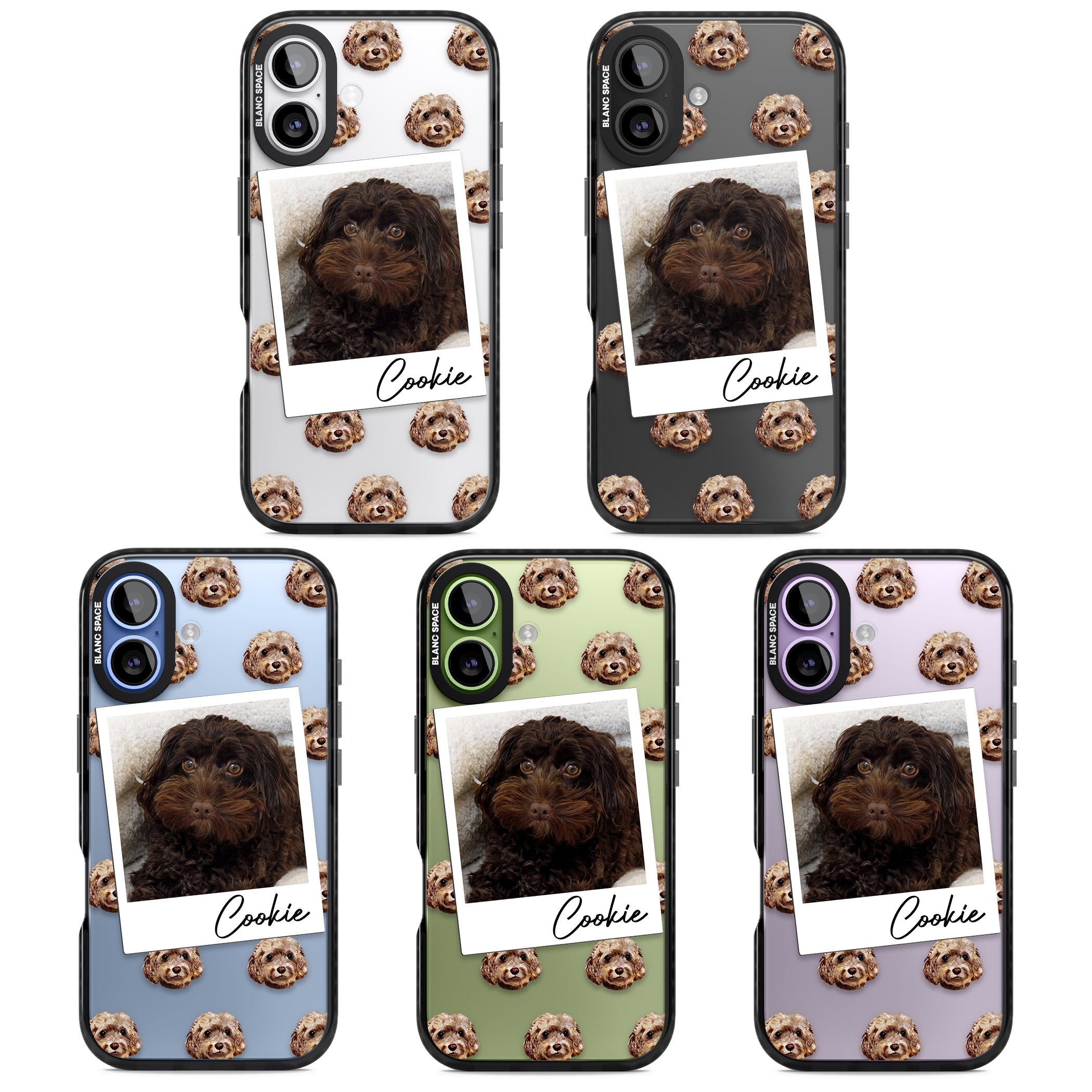 Personalised Brown Cockapoo Instant Camera Photo iPhone 17 Impact Black Phone Case APT Impact Protection