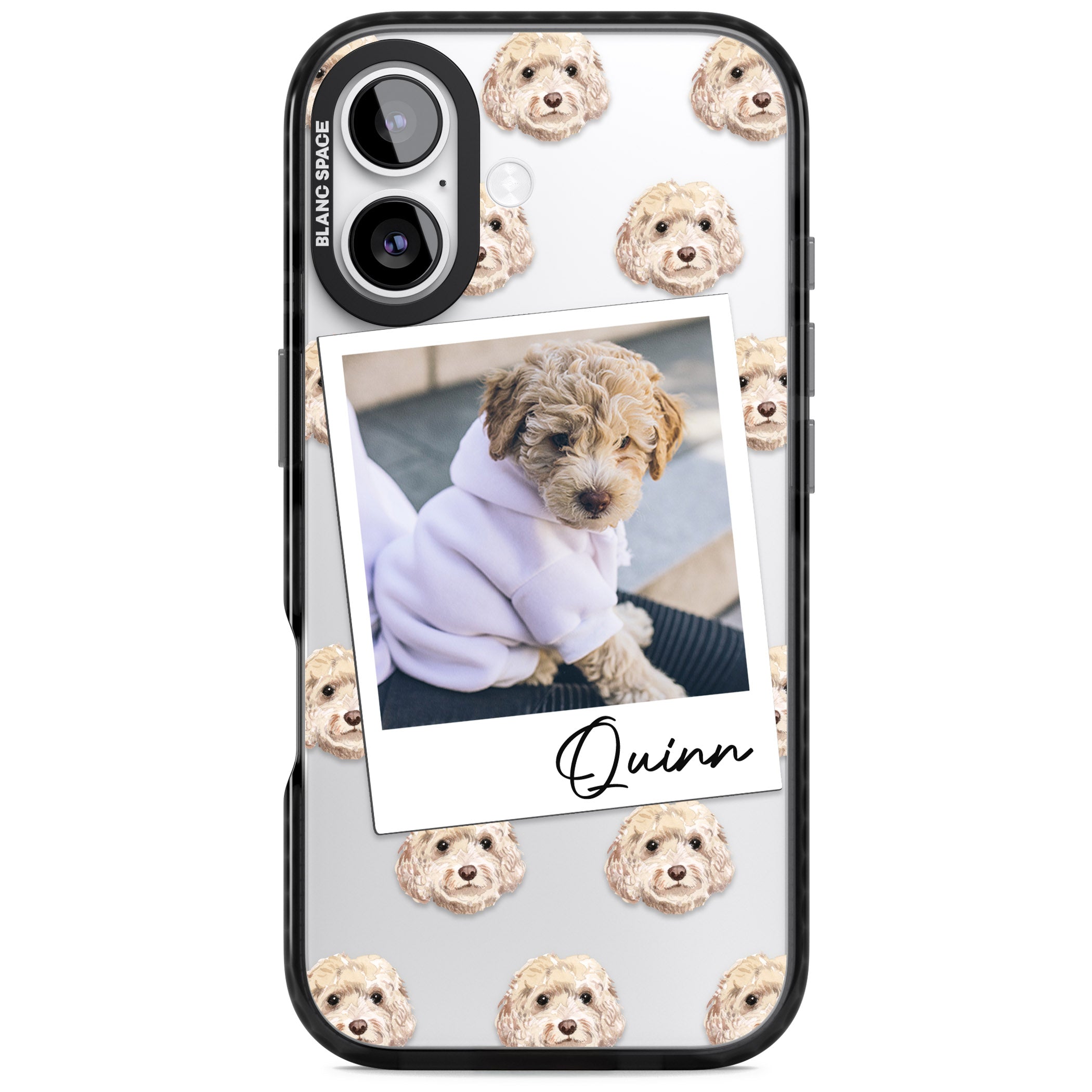 Personalised Cream Cockapoo Instant Camera Photo iPhone 17 Impact Black Phone Case