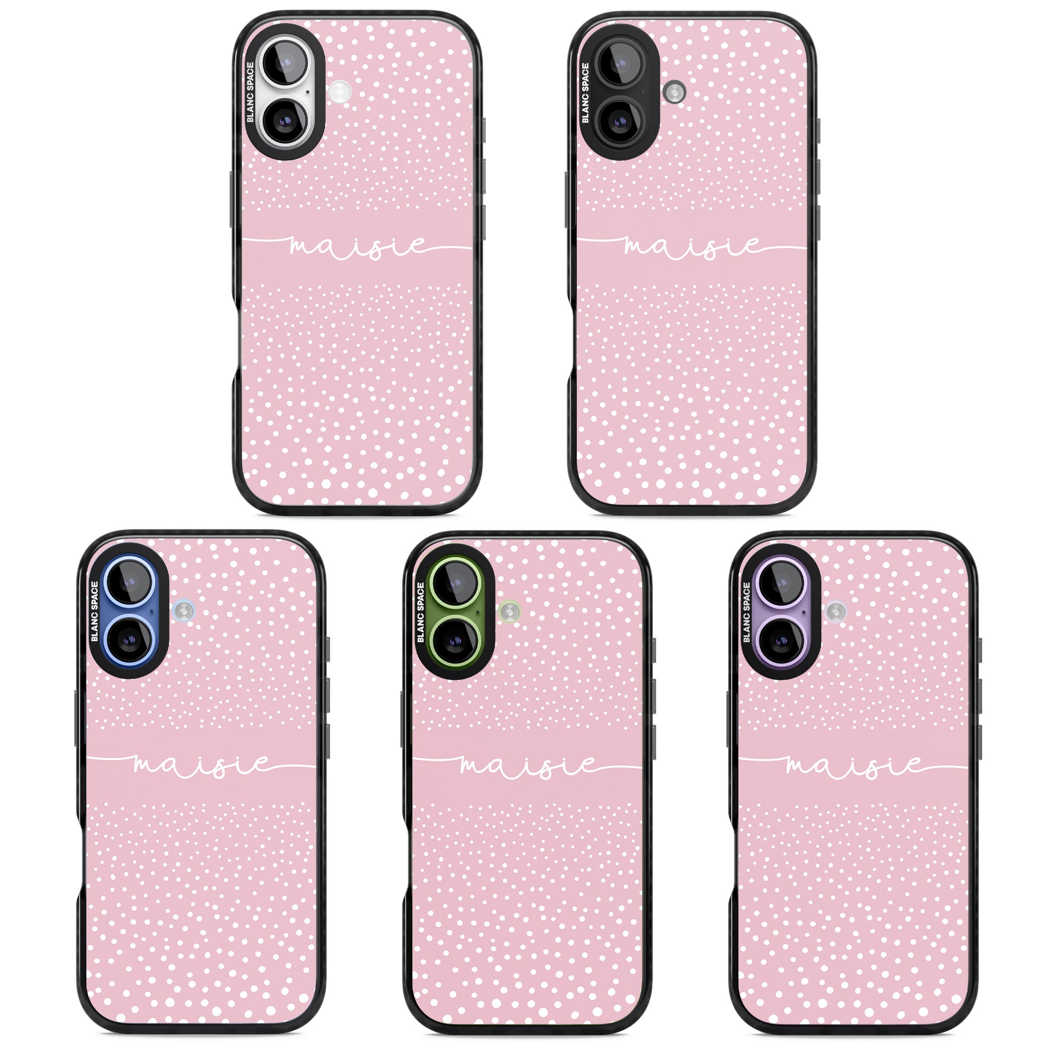 Personalised Pink Dots iPhone 17 Impact Black Phone Case APT Impact Protection