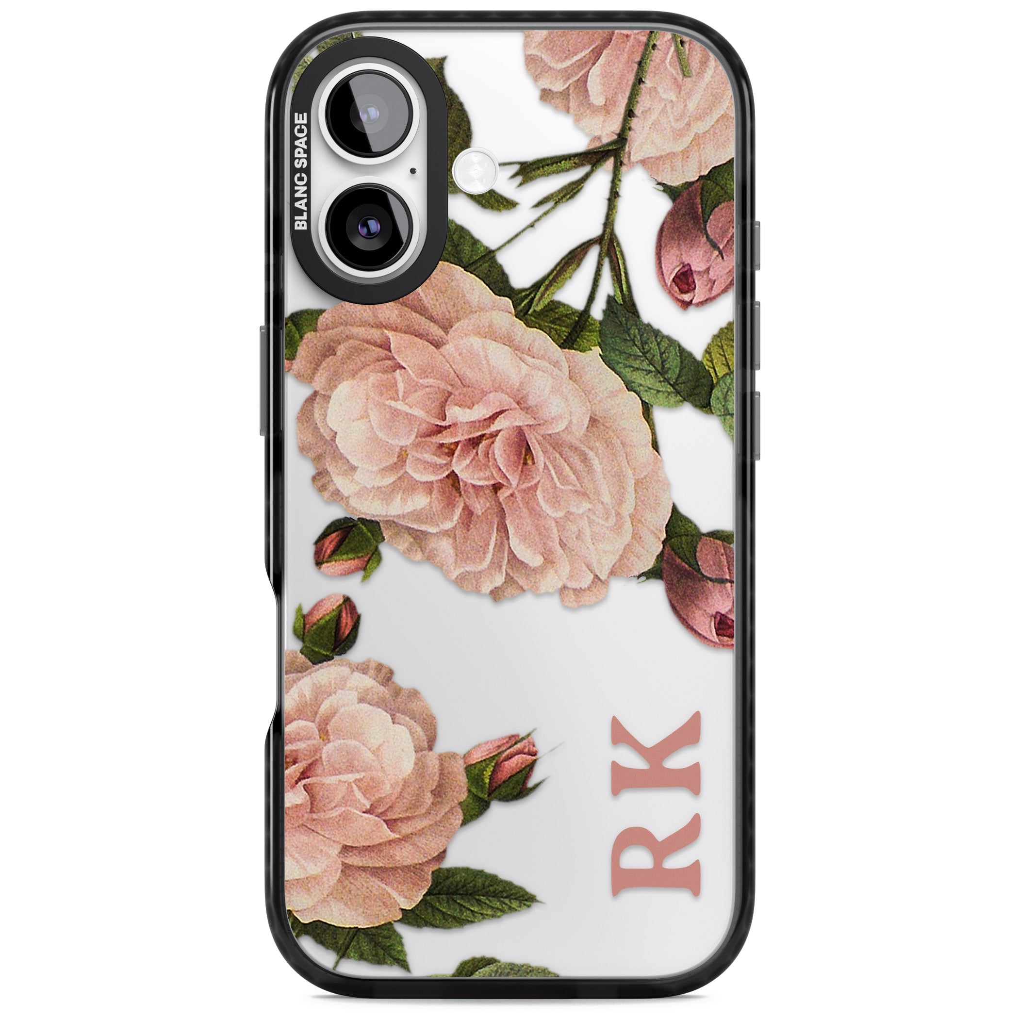 Personalised Vintage Floral iPhone 17 Impact Black Phone Case
