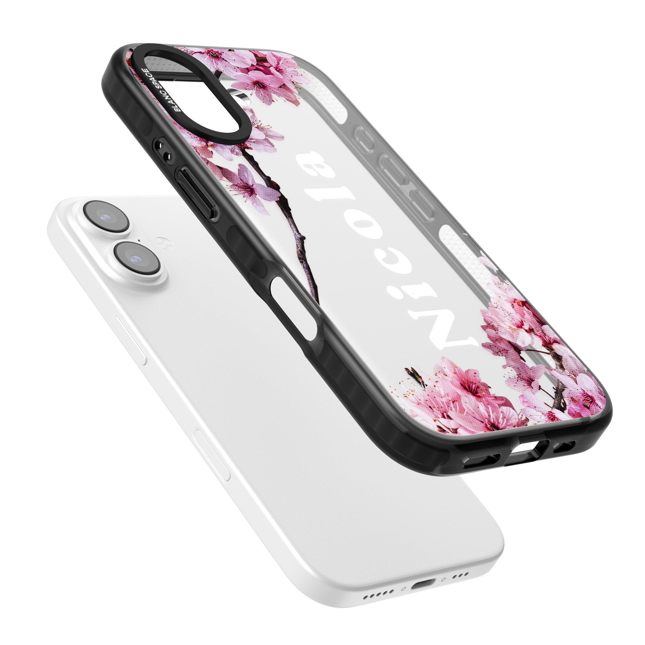 Personalised Cherry Blossom Elegance Classic iPhone 17 Impact Black Phone Case Colours