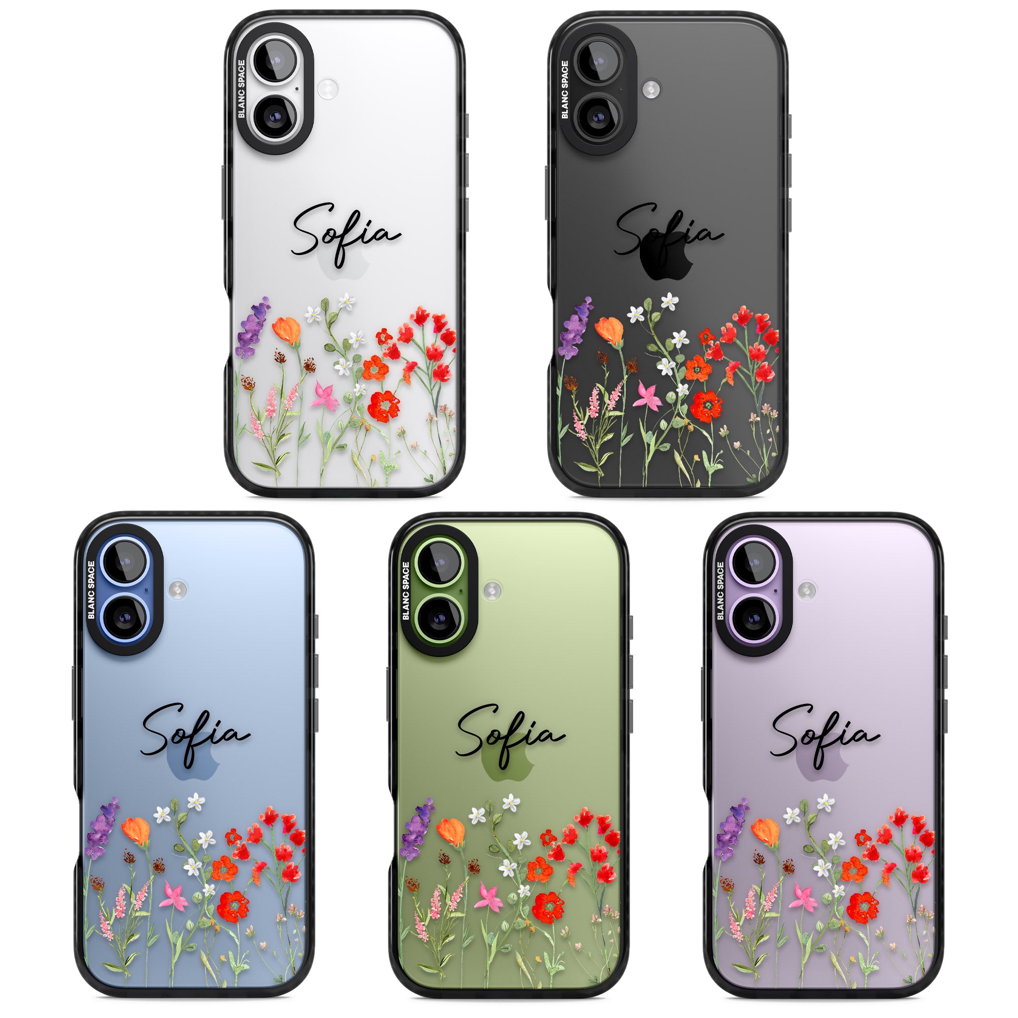 Personalised Spring Wildflowers iPhone 17 Impact Black Phone Case APT Impact Protection