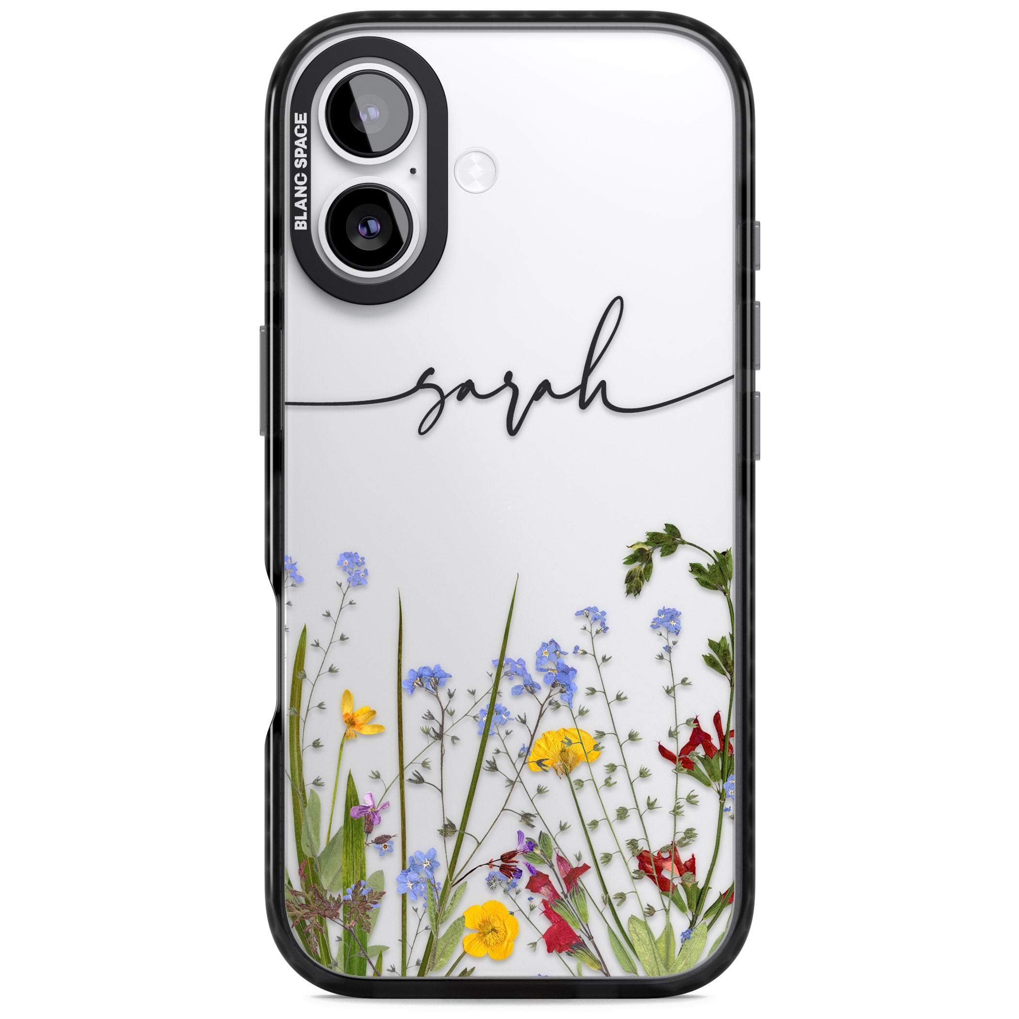 Personalised Wildflower Floral iPhone 17 Impact Black Phone Case
