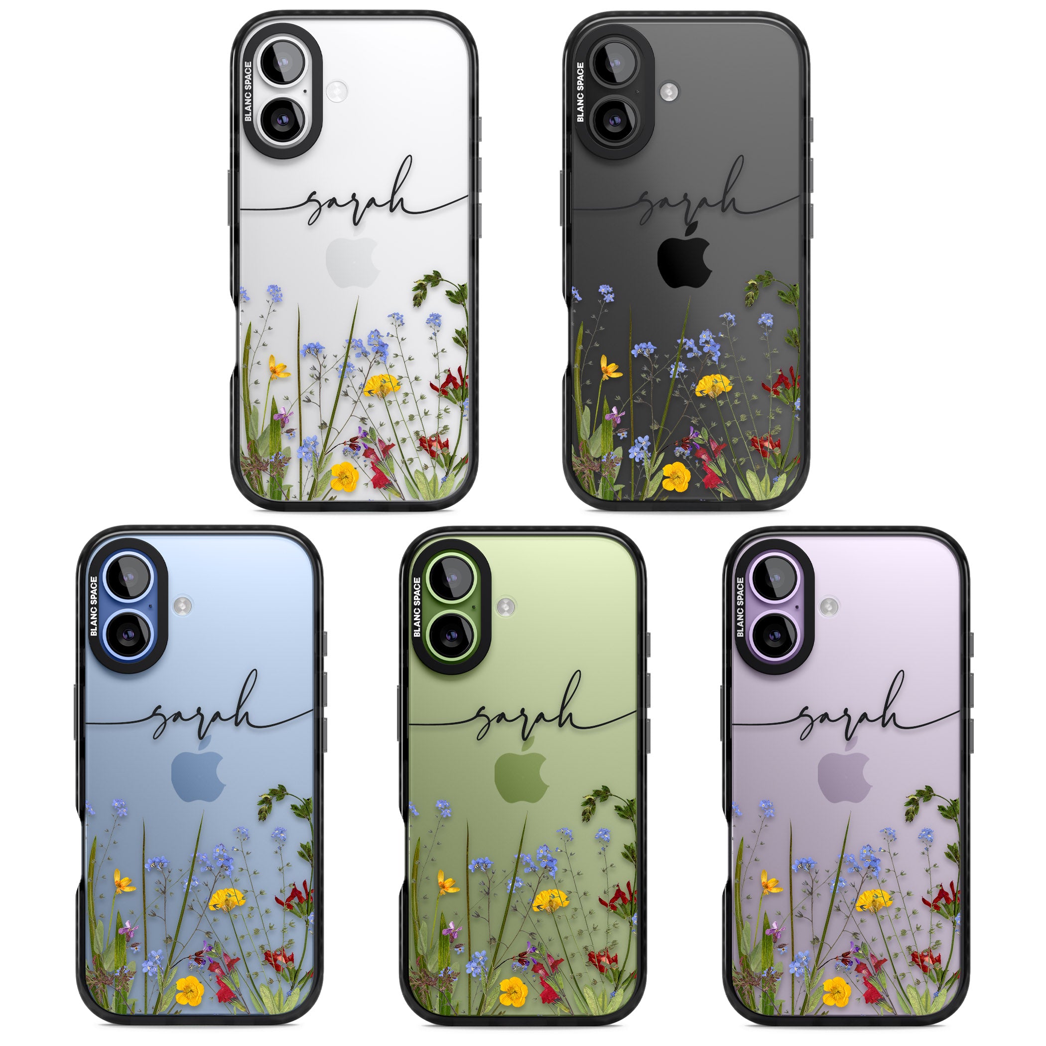Personalised Wildflower Floral iPhone 17 Impact Black Phone Case APT Impact Protection