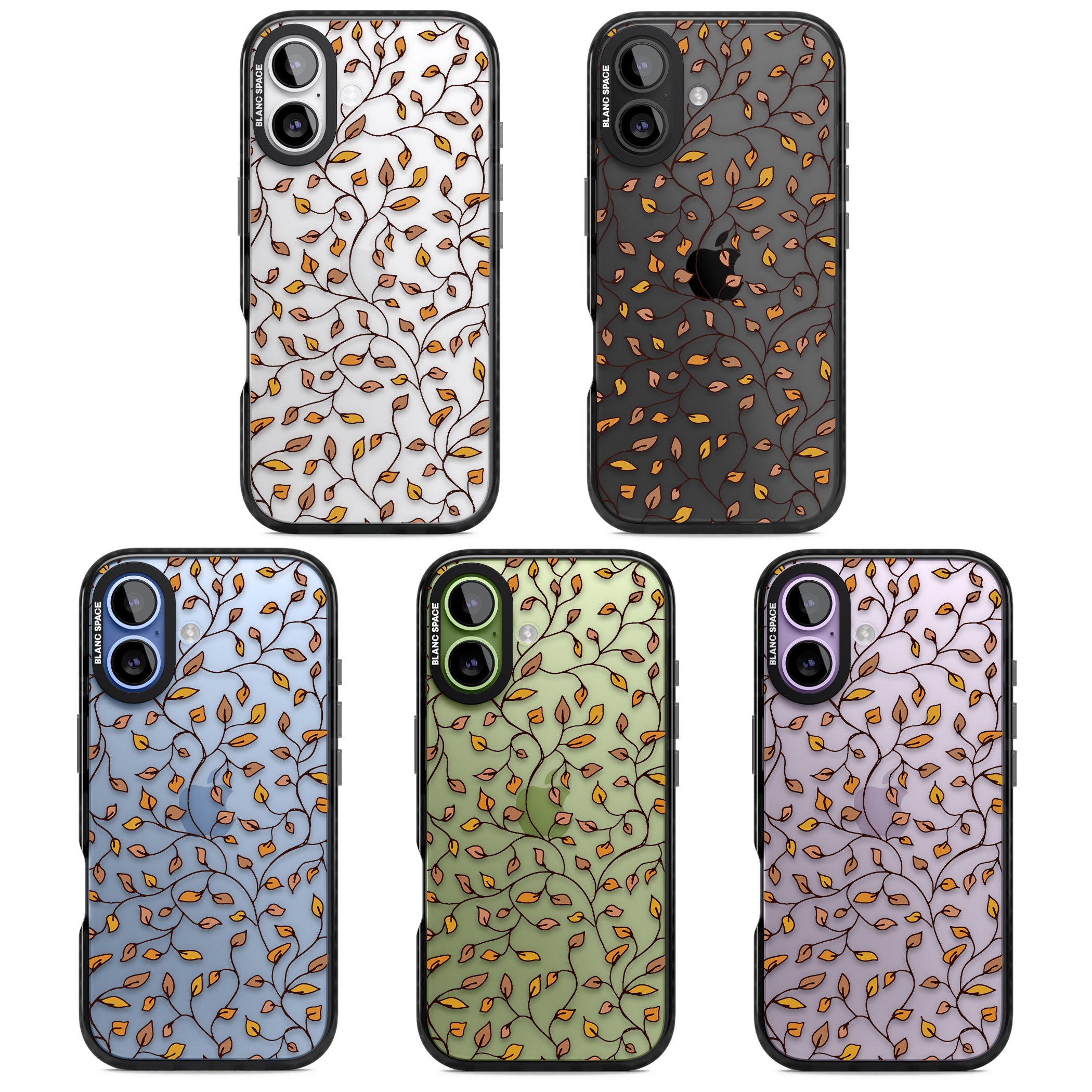 Personalised Autumn Leaves Pattern iPhone 17 Impact Black Phone Case APT Impact Protection