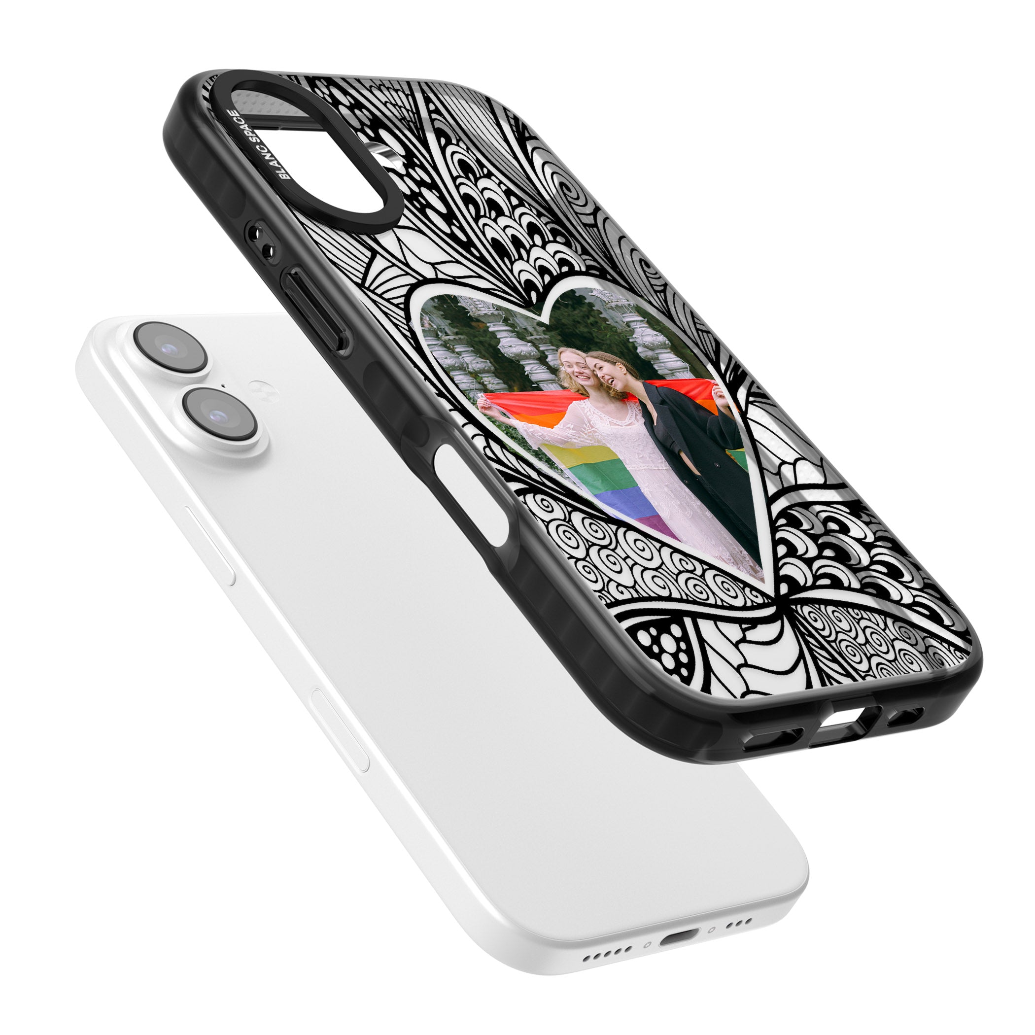 Personalised Henna Heart Photo Case iPhone 17 Impact Black Phone Case Colours