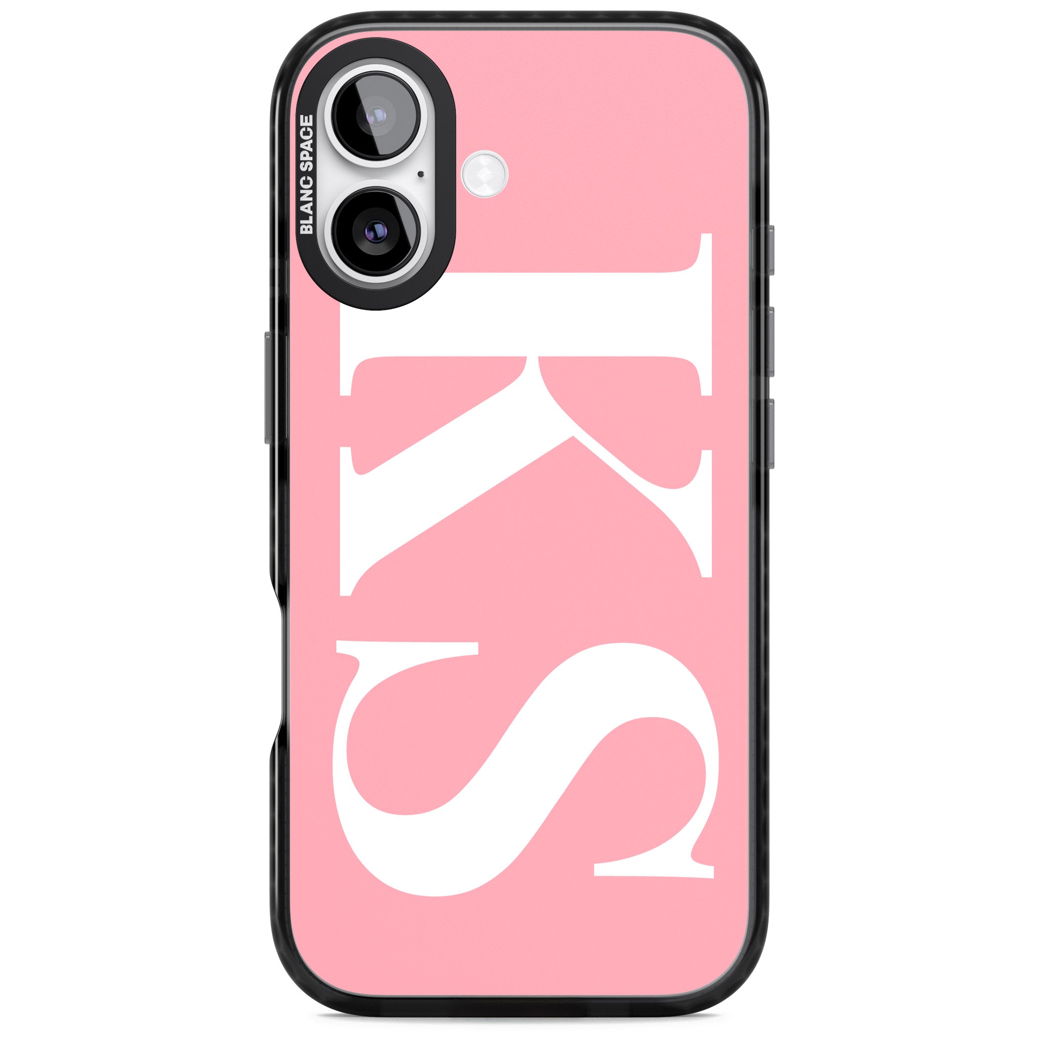 Personalised White & Pink Letters iPhone 17 Impact Black Phone Case