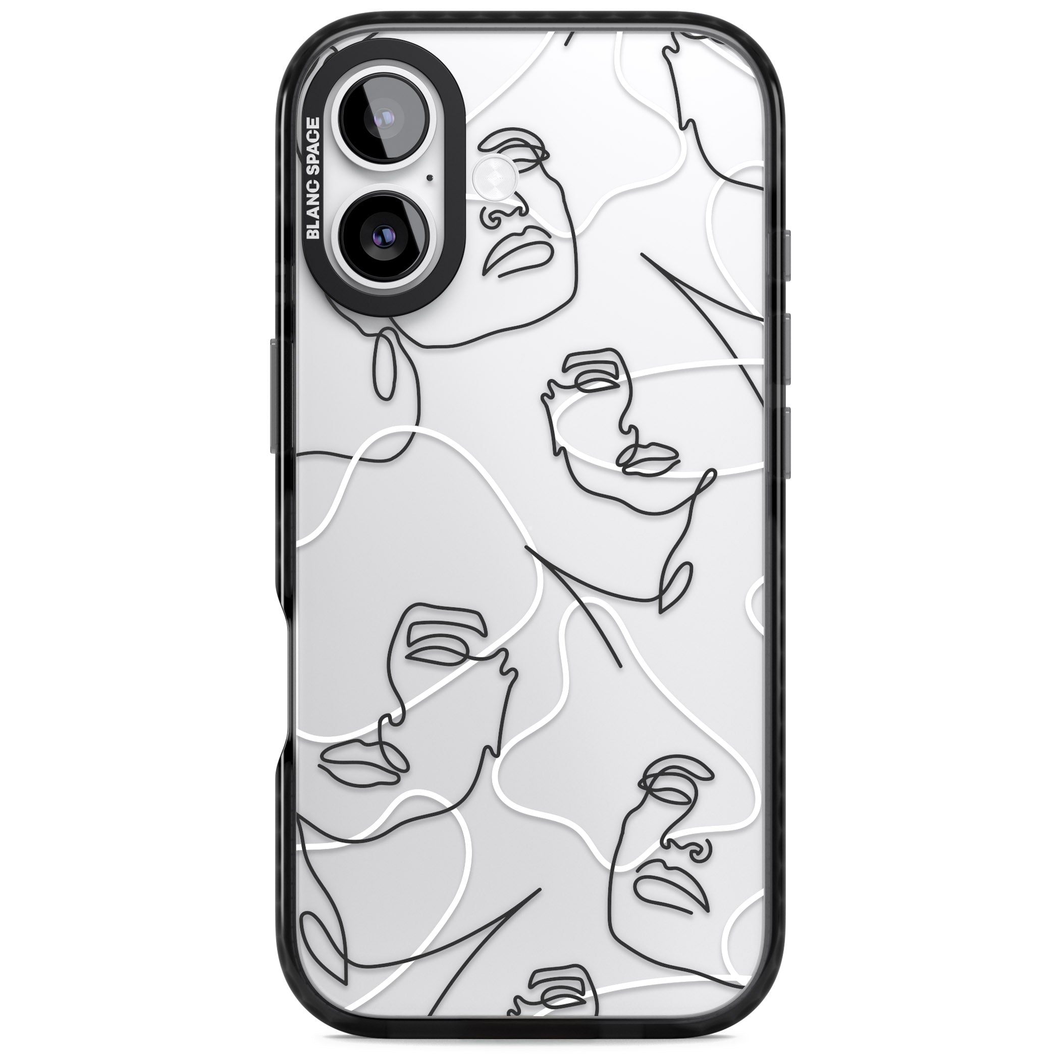 Personalised Abstract Faces iPhone 17 Impact Black Phone Case