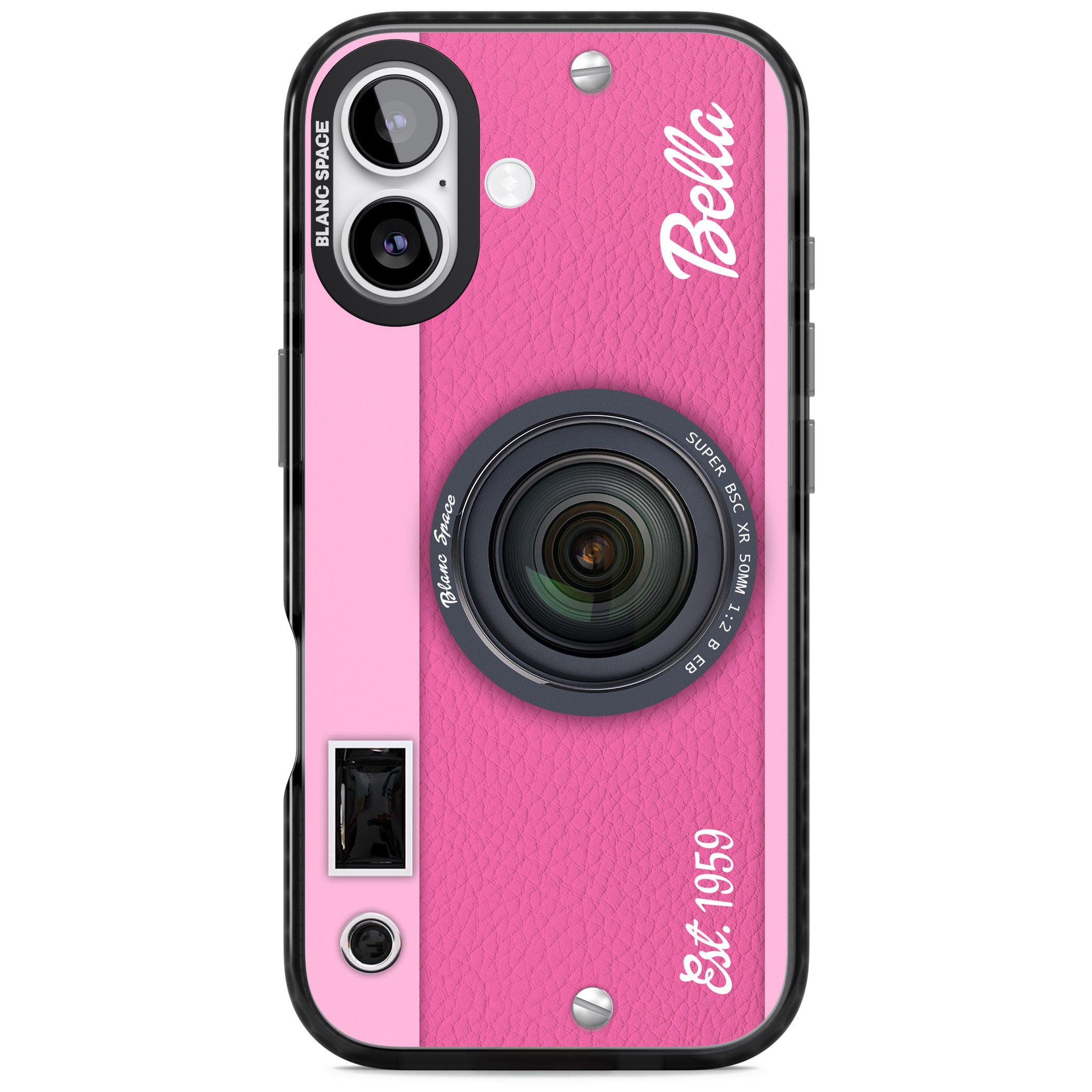 Personalised Pink Dream Camera iPhone 17 Impact Black Phone Case