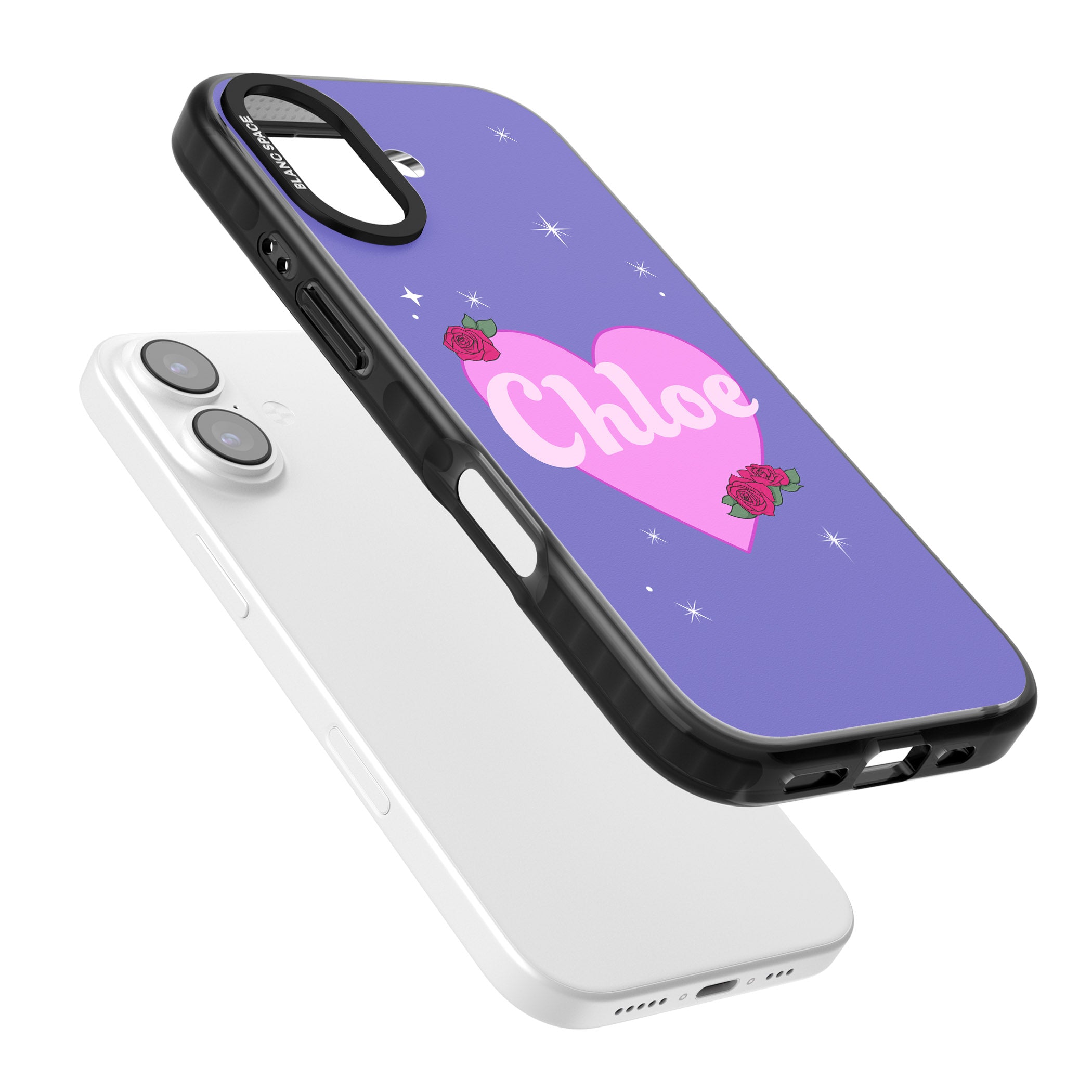 Personalised Glamorous Love Heart iPhone 17 Impact Black Phone Case Colours