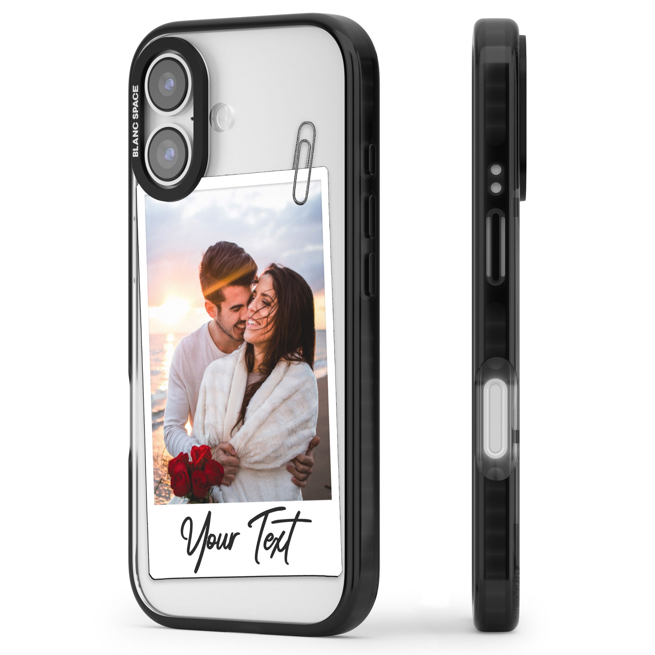 Personalised Instant Camera Photo iPhone 17 Impact Black Phone Case Side Profile