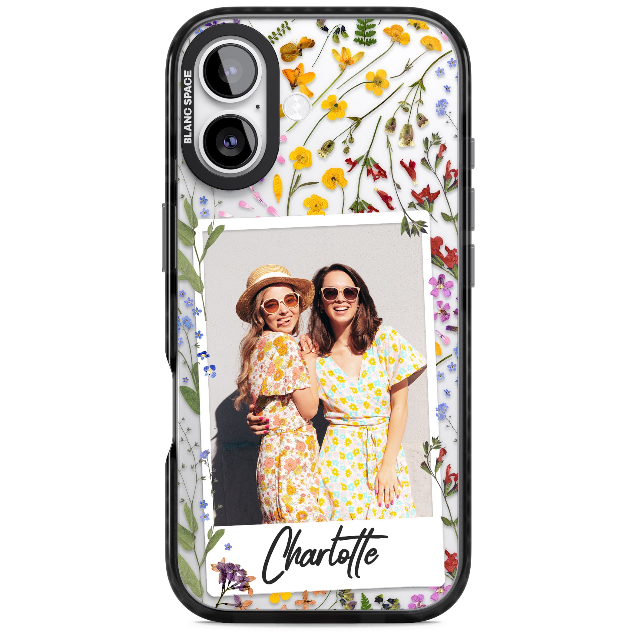 Personalised Wildflower Instant Photo iPhone 17 Impact Black Phone Case