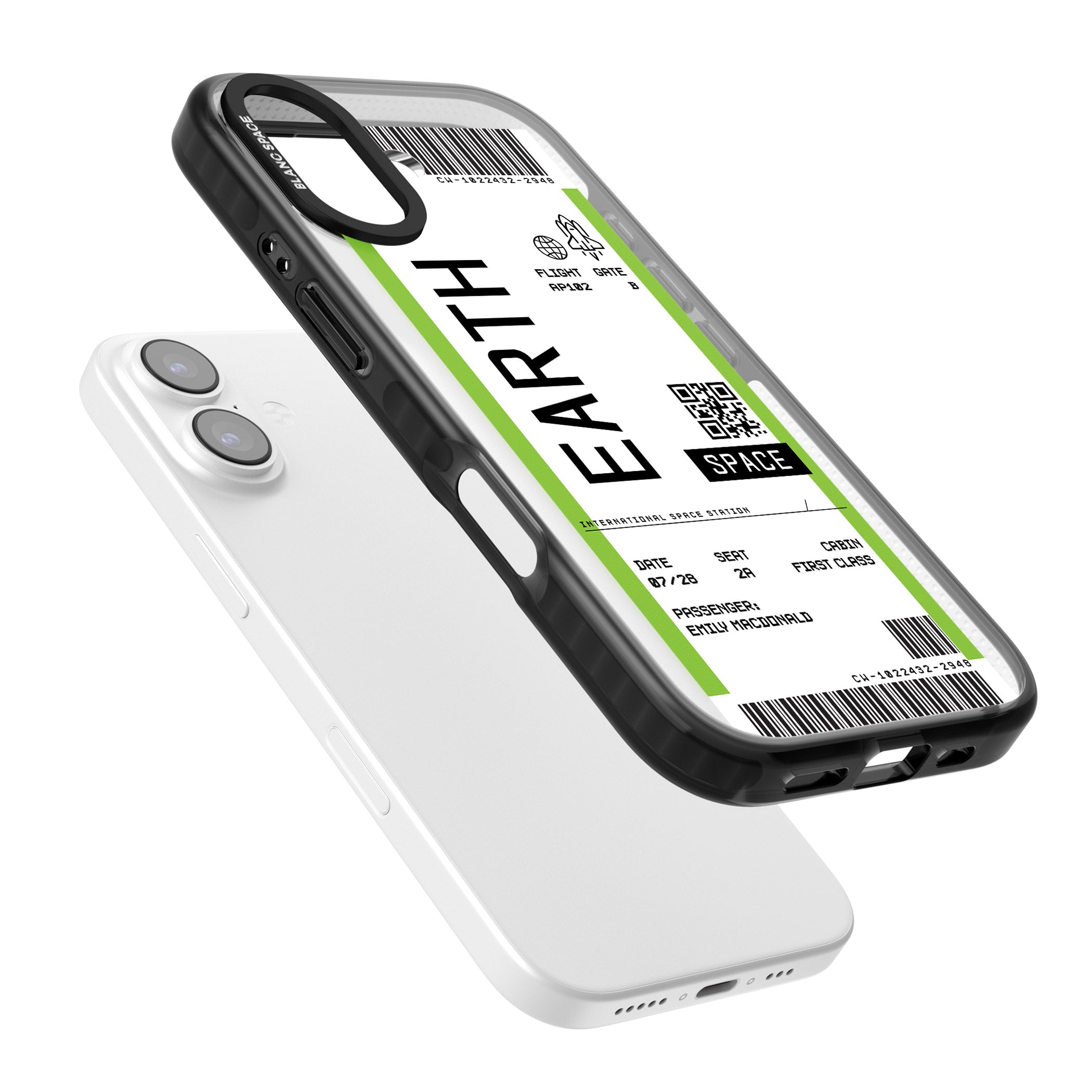 Personalised Earth Travel Ticket iPhone 17 Impact Black Phone Case Colours