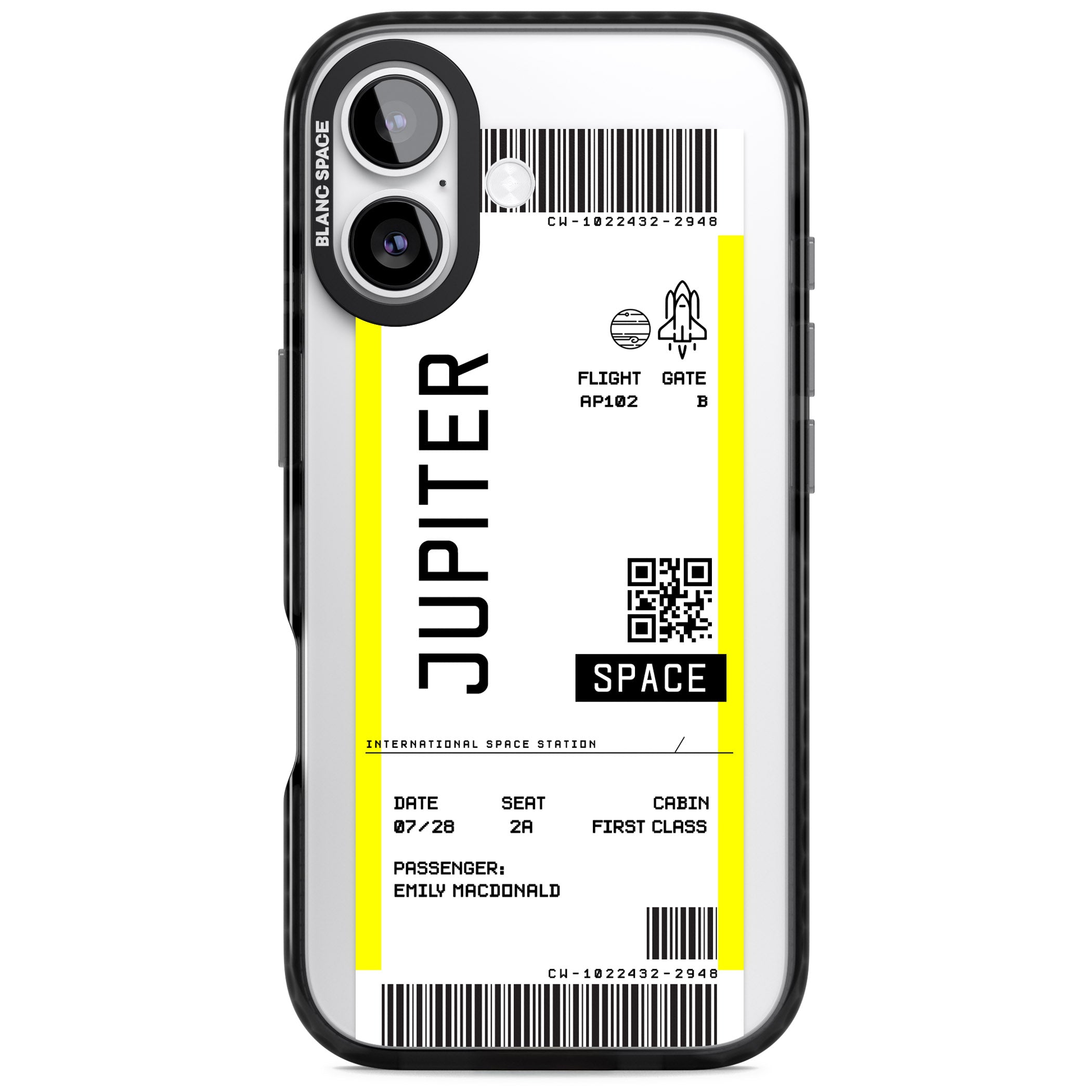 Personalised Jupiter Travel Ticket iPhone 17 Impact Black Phone Case